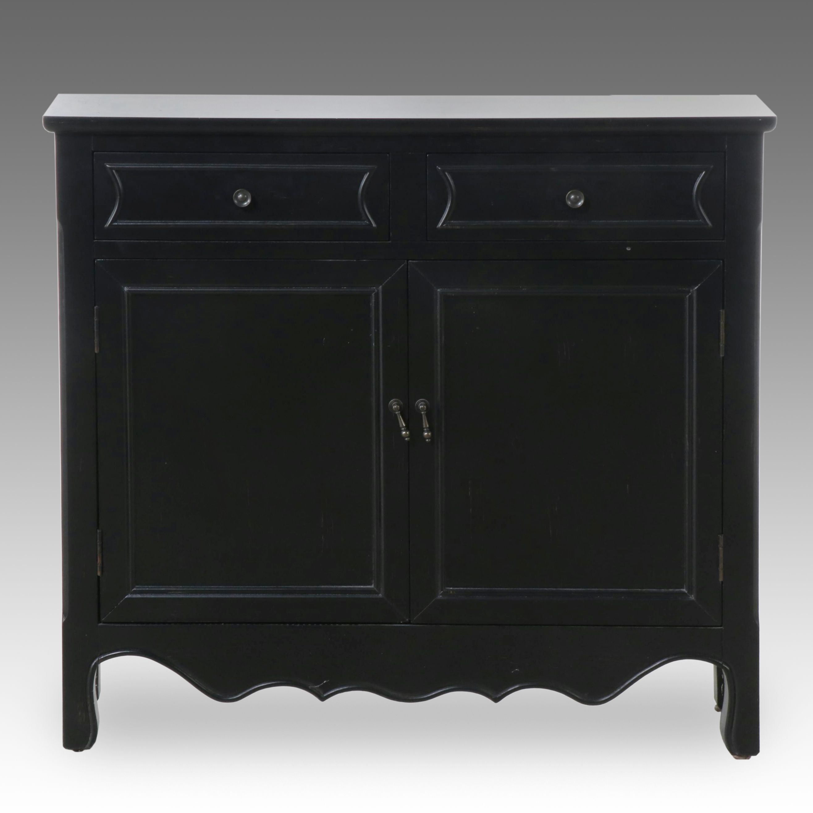 Contemporary Black Painted Console Cabinet