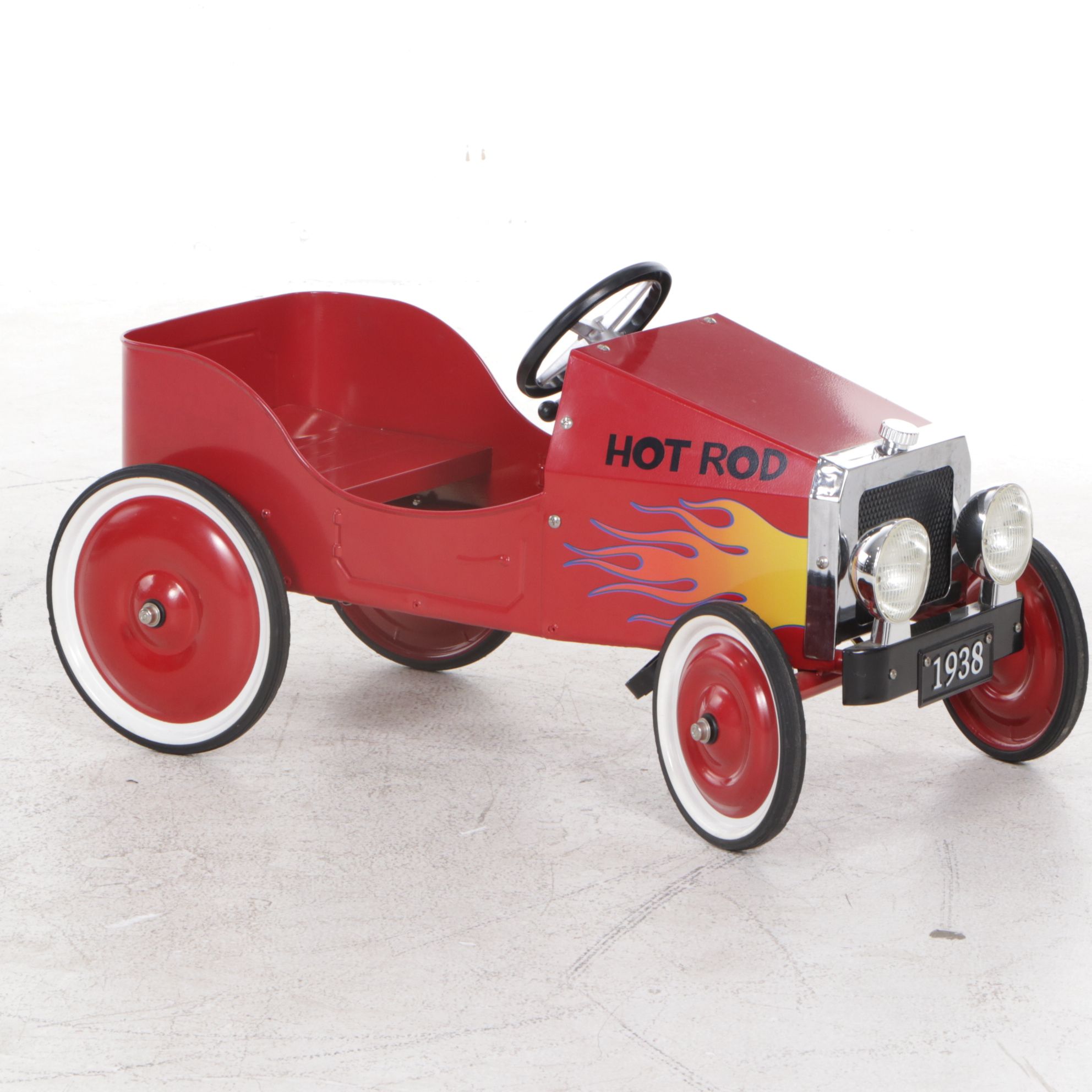 "Hot Rod 1938" Classic Red Pressed Steel Pedal Car