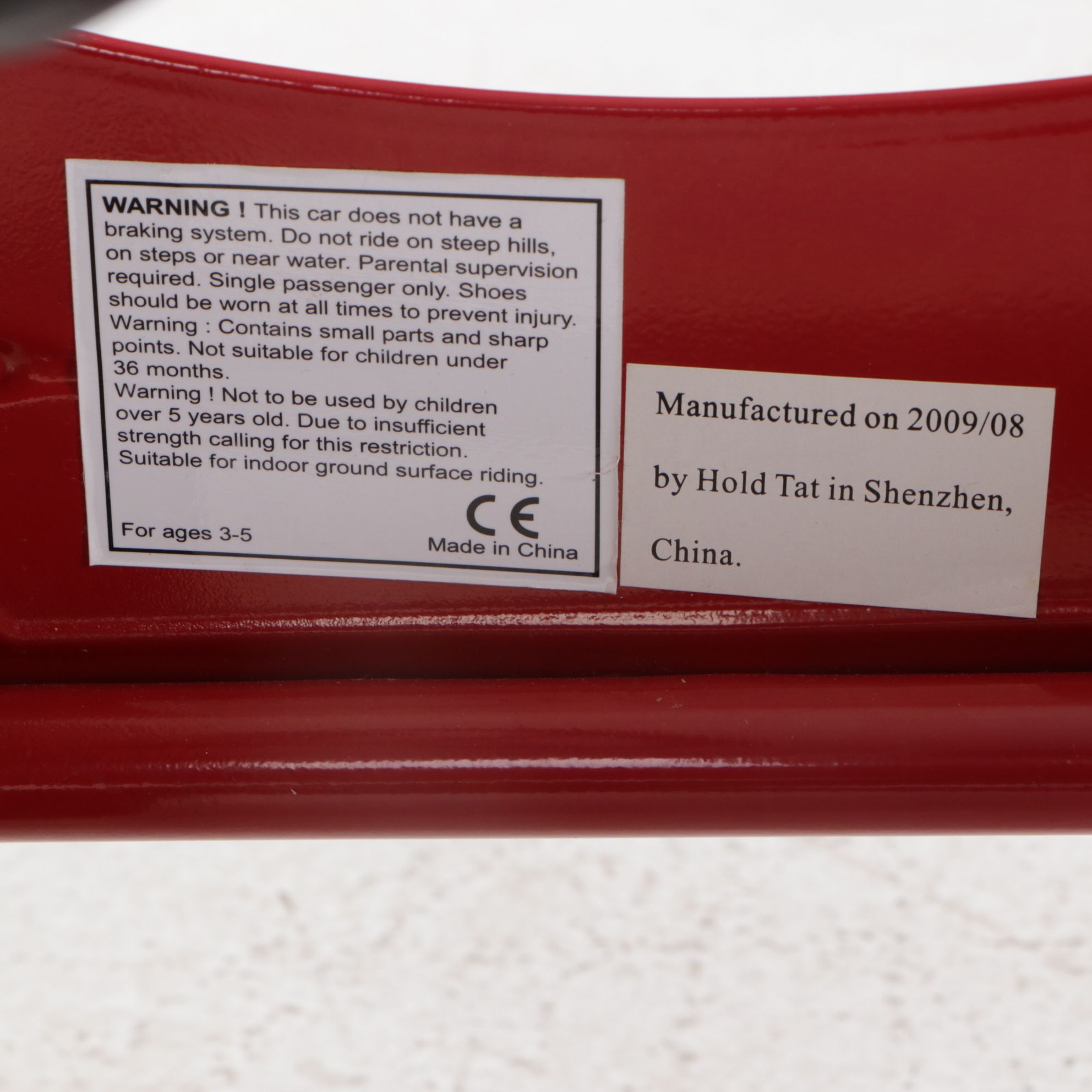 "Hot Rod 1938" Classic Red Pressed Steel Pedal Car