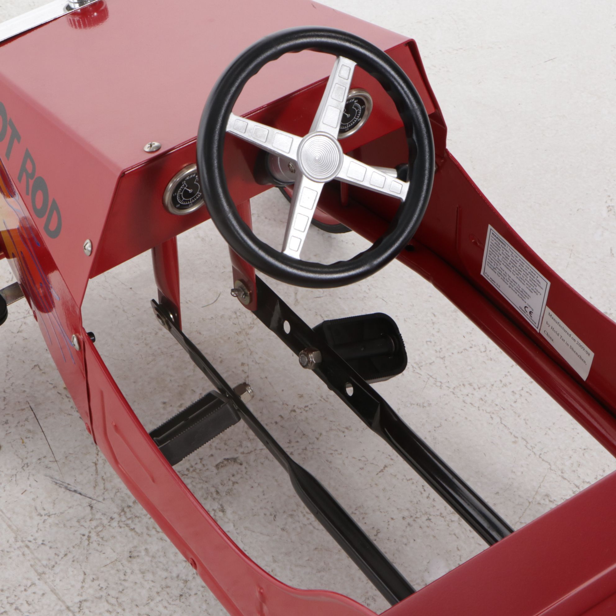 "Hot Rod 1938" Classic Red Pressed Steel Pedal Car
