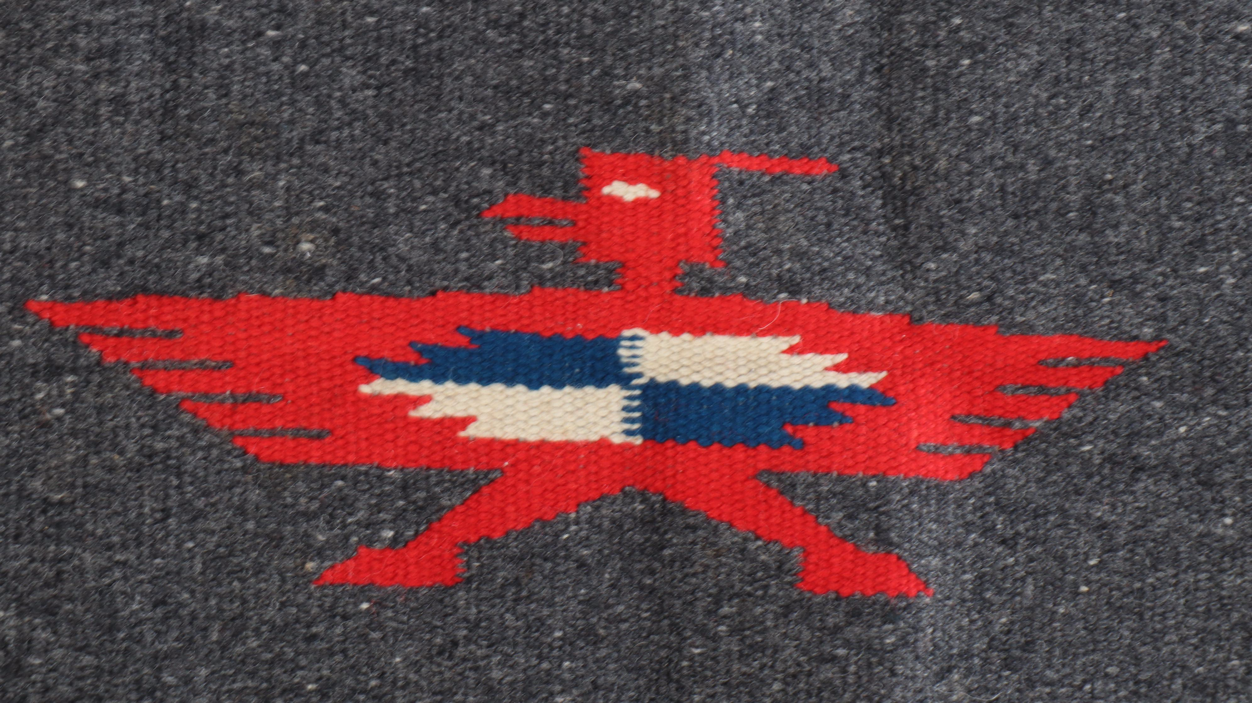 2'2" x 1'7" Chimayo Handwoven Rug and Mat with Mexican Saltillo Mat