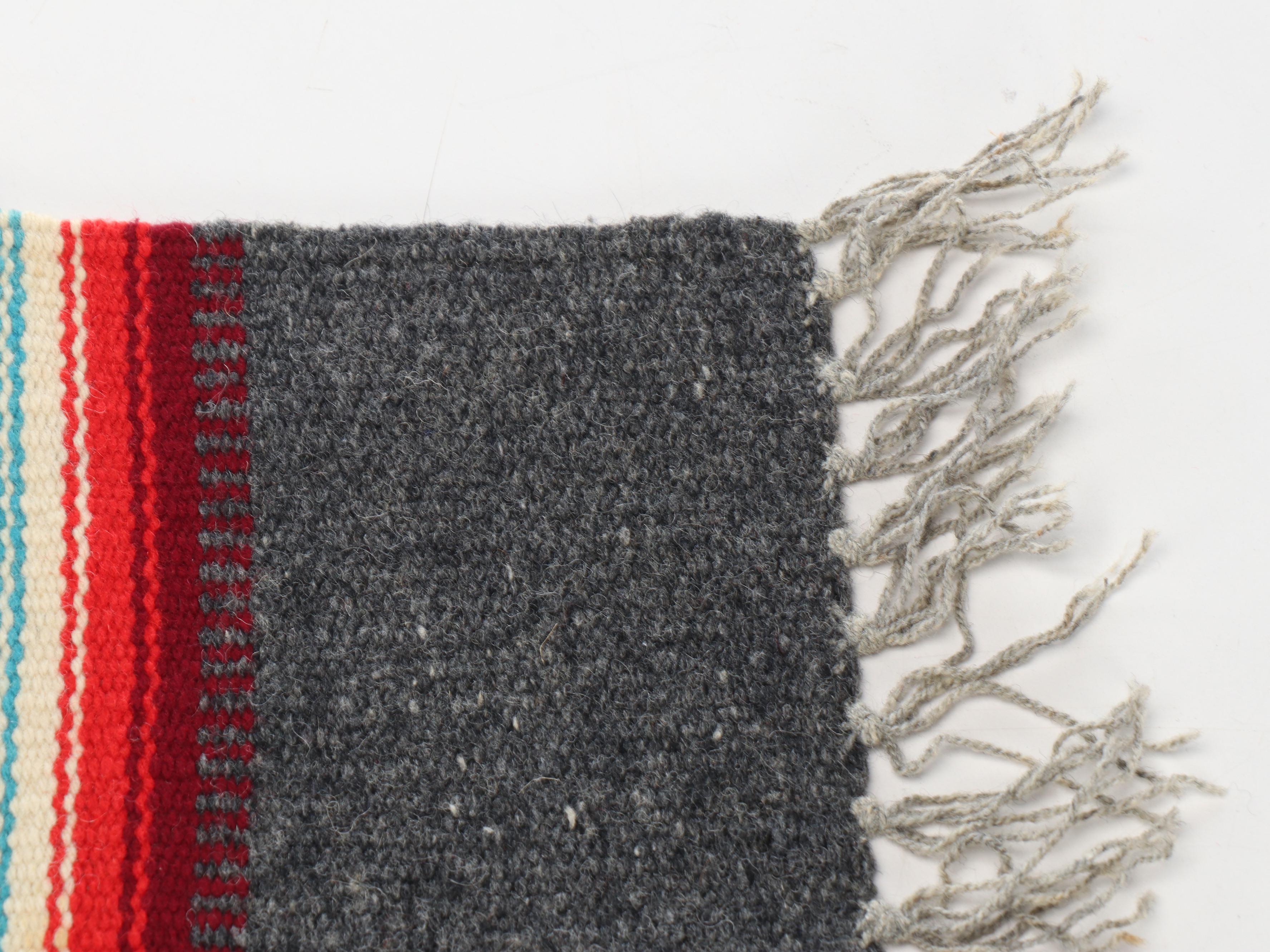 2'2" x 1'7" Chimayo Handwoven Rug and Mat with Mexican Saltillo Mat