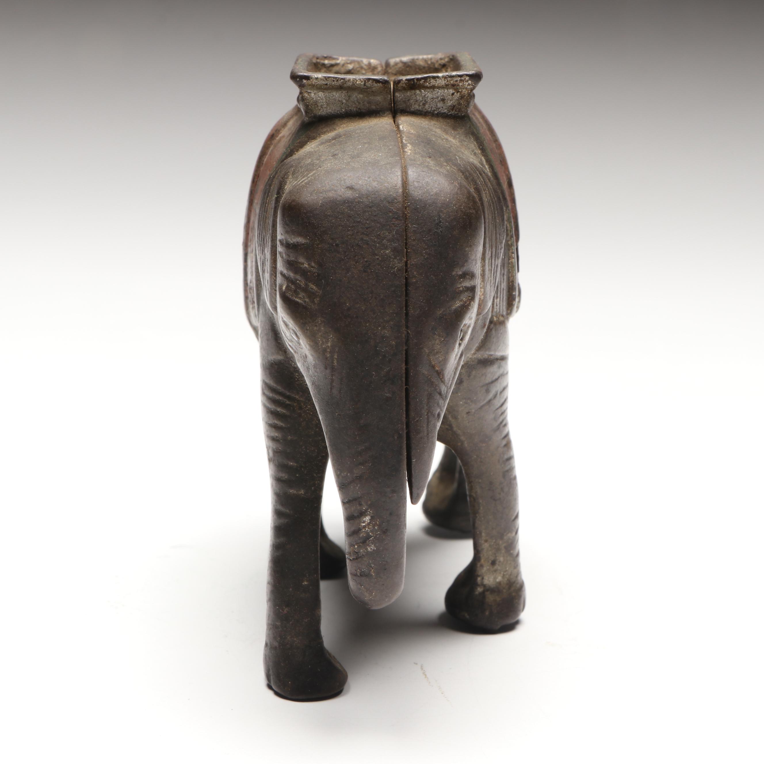 A.C. Williams Style Cast Iron Elephant Coin Bank