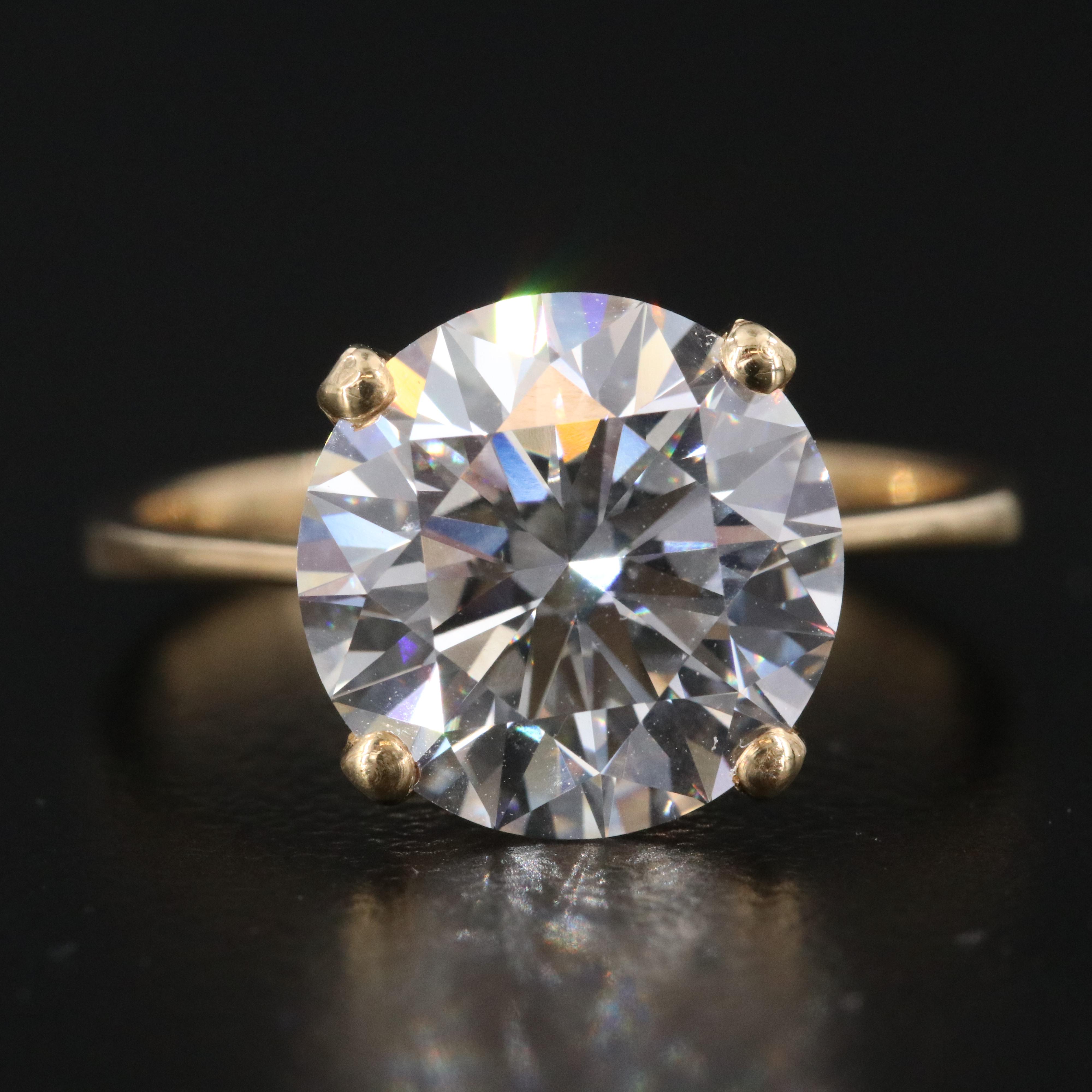 18K 4.03 CT Lab Grown Diamond Solitaire Ring with IGI Report