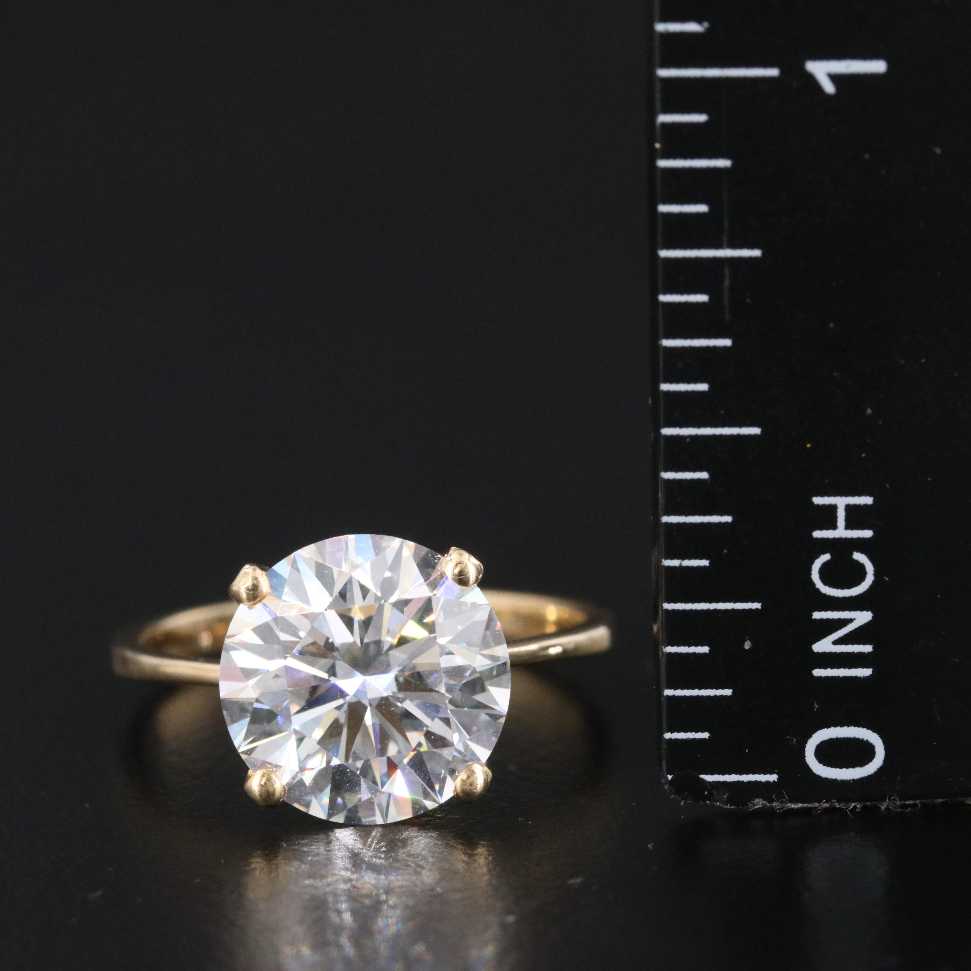 18K 4.03 CT Lab Grown Diamond Solitaire Ring with IGI Report