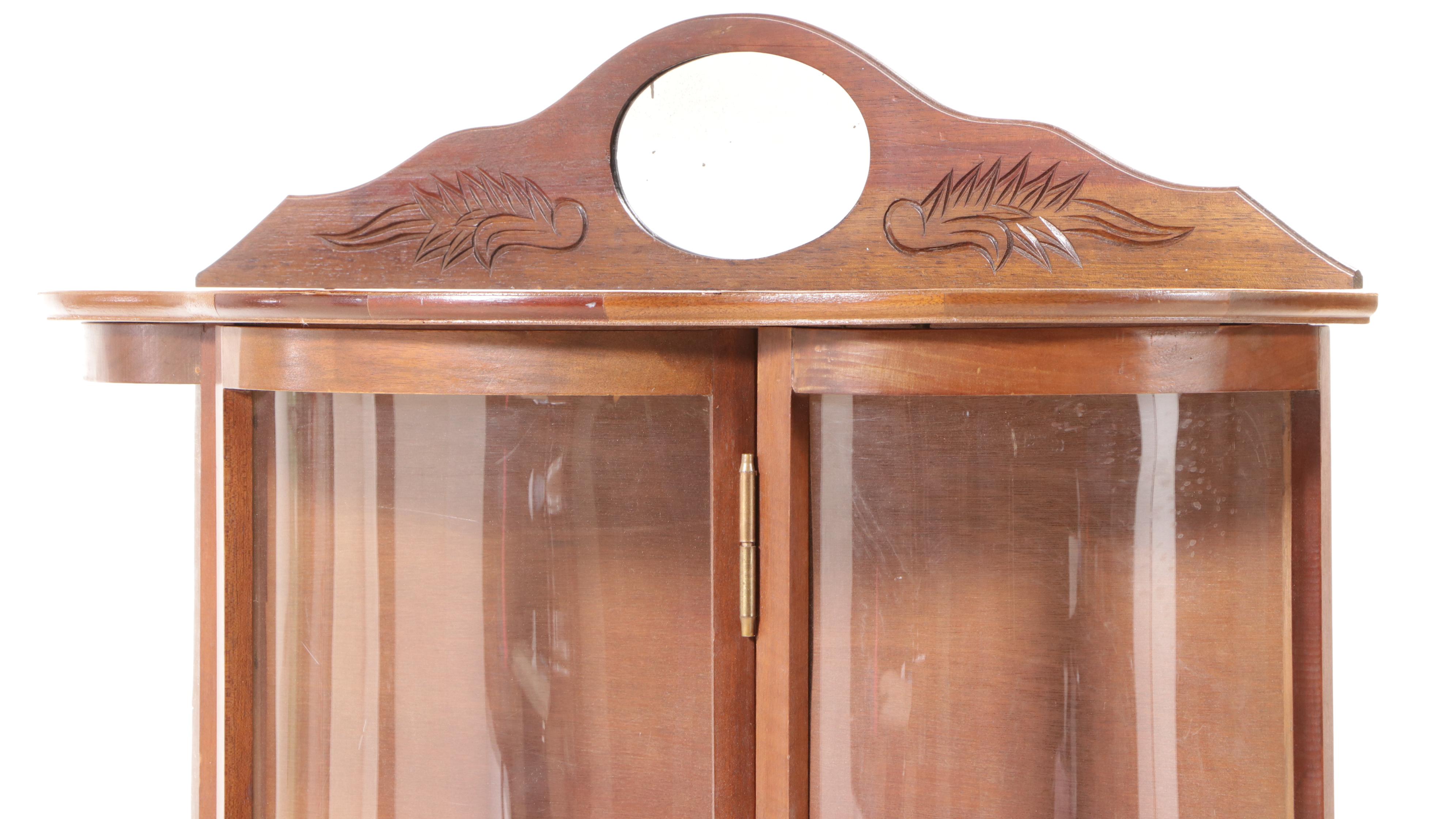 American Empire Revival Bowfront Curio Cabinet, Early 20th Century