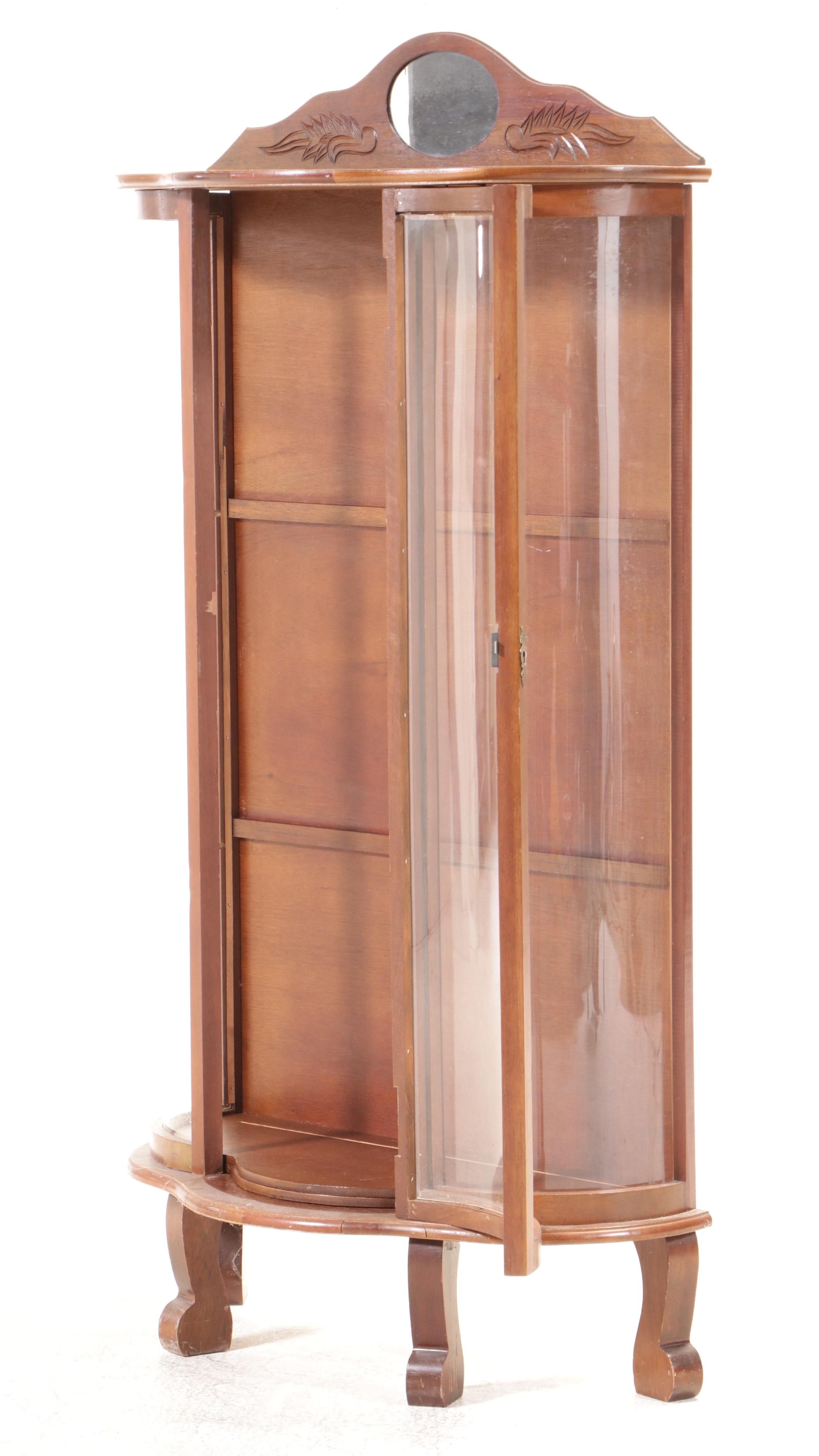 American Empire Revival Bowfront Curio Cabinet, Early 20th Century