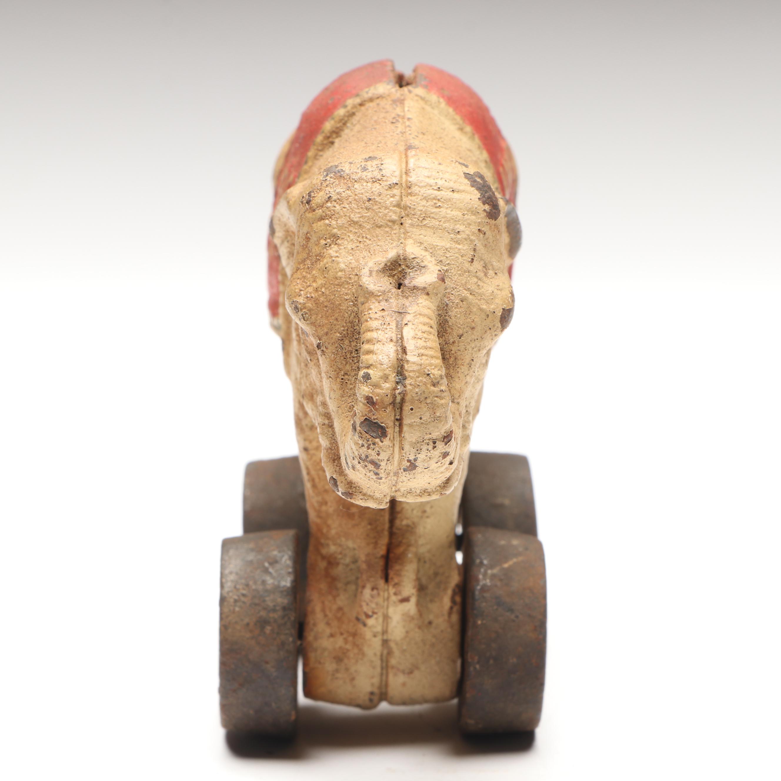 Hubley Style "Jumbo" Elephant Coin Bank on Wheels