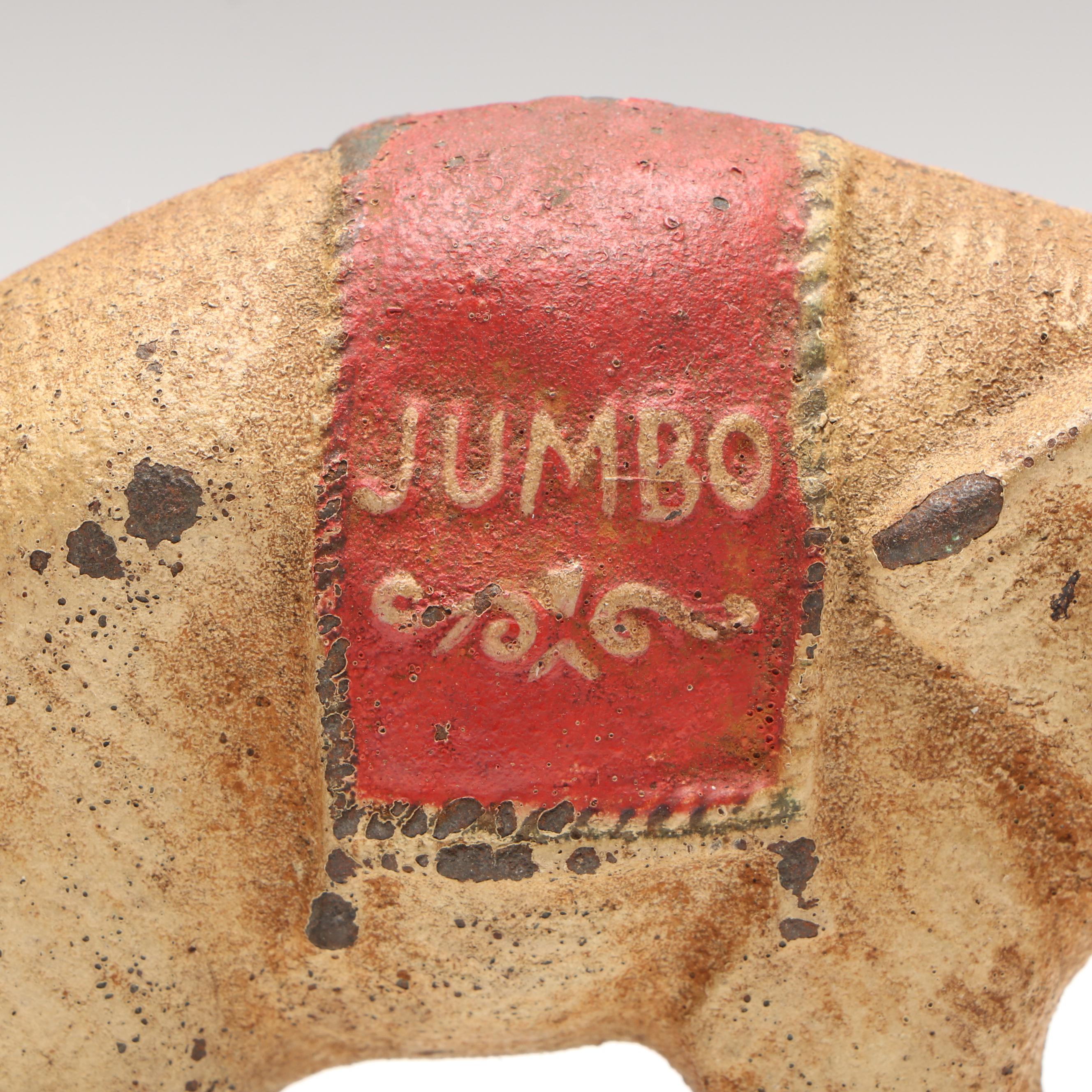 Hubley Style "Jumbo" Elephant Coin Bank on Wheels