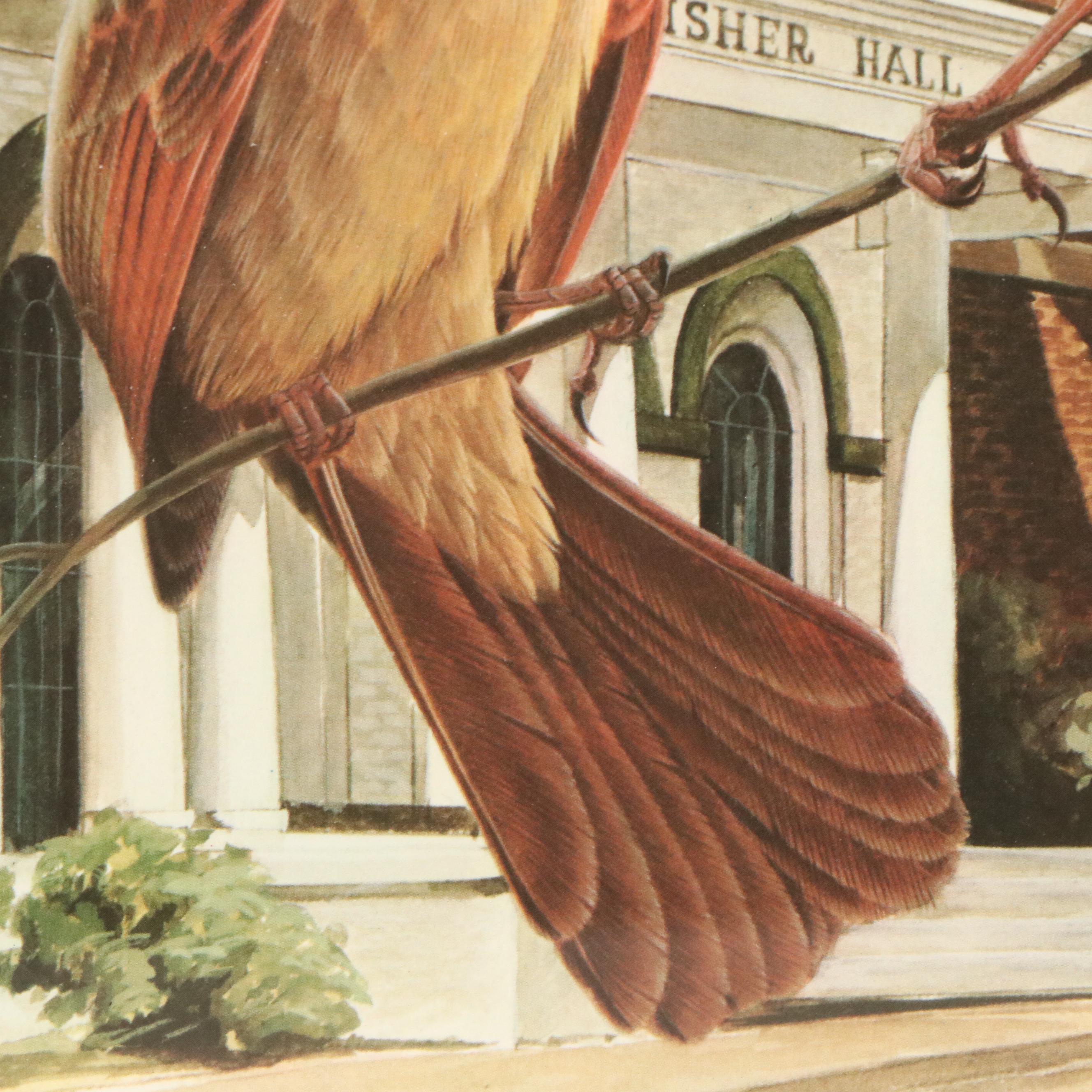 John A. Ruthven Offset Lithograph "Cardinals," Late 20th Century