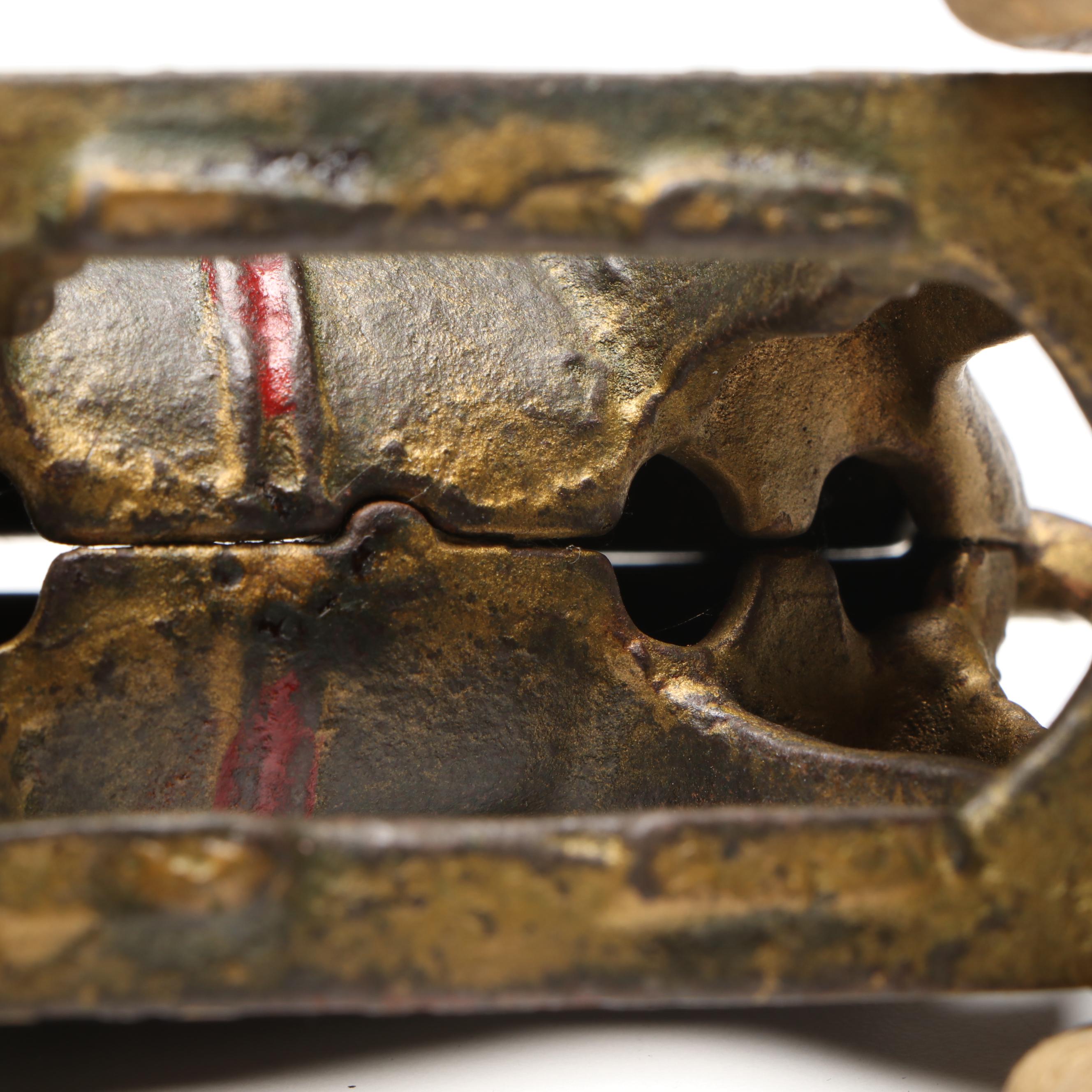 A. C. Williams Cast Iron Elephant Coin Bank on Wheels