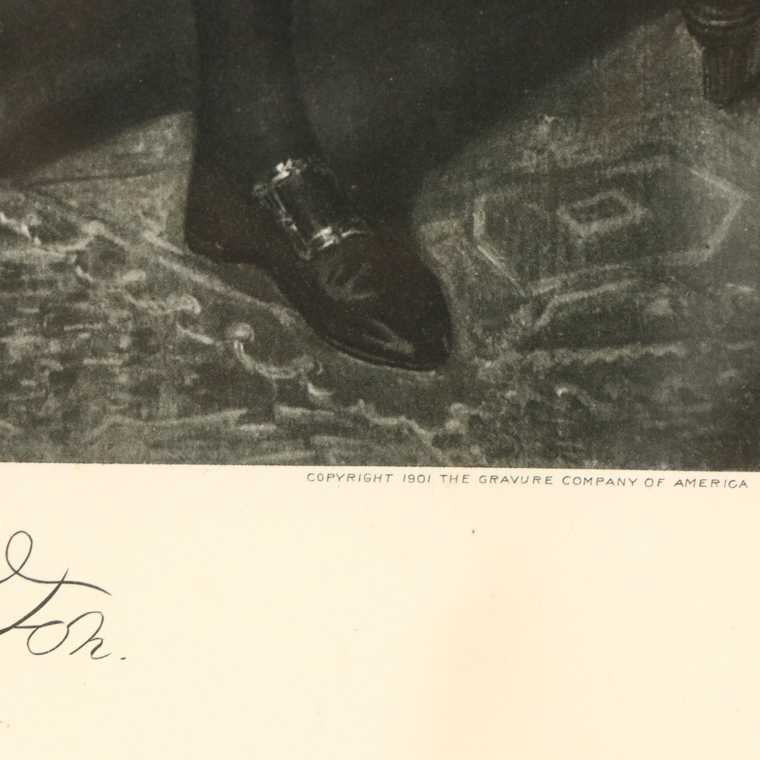 Photogravure Portrait of George Washington After Gilbert Stuart, 1901