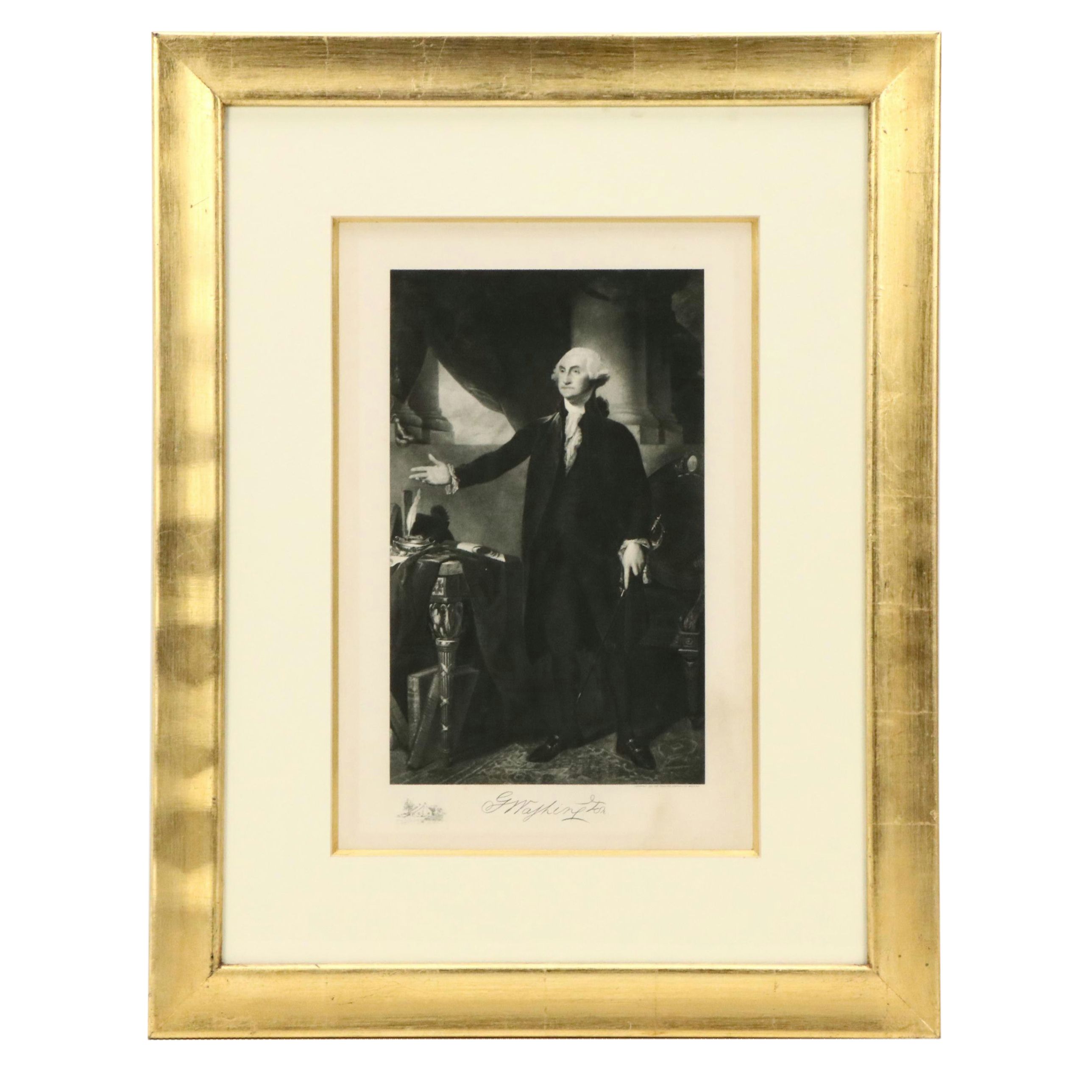 Photogravure Portrait of George Washington After Gilbert Stuart, 1901