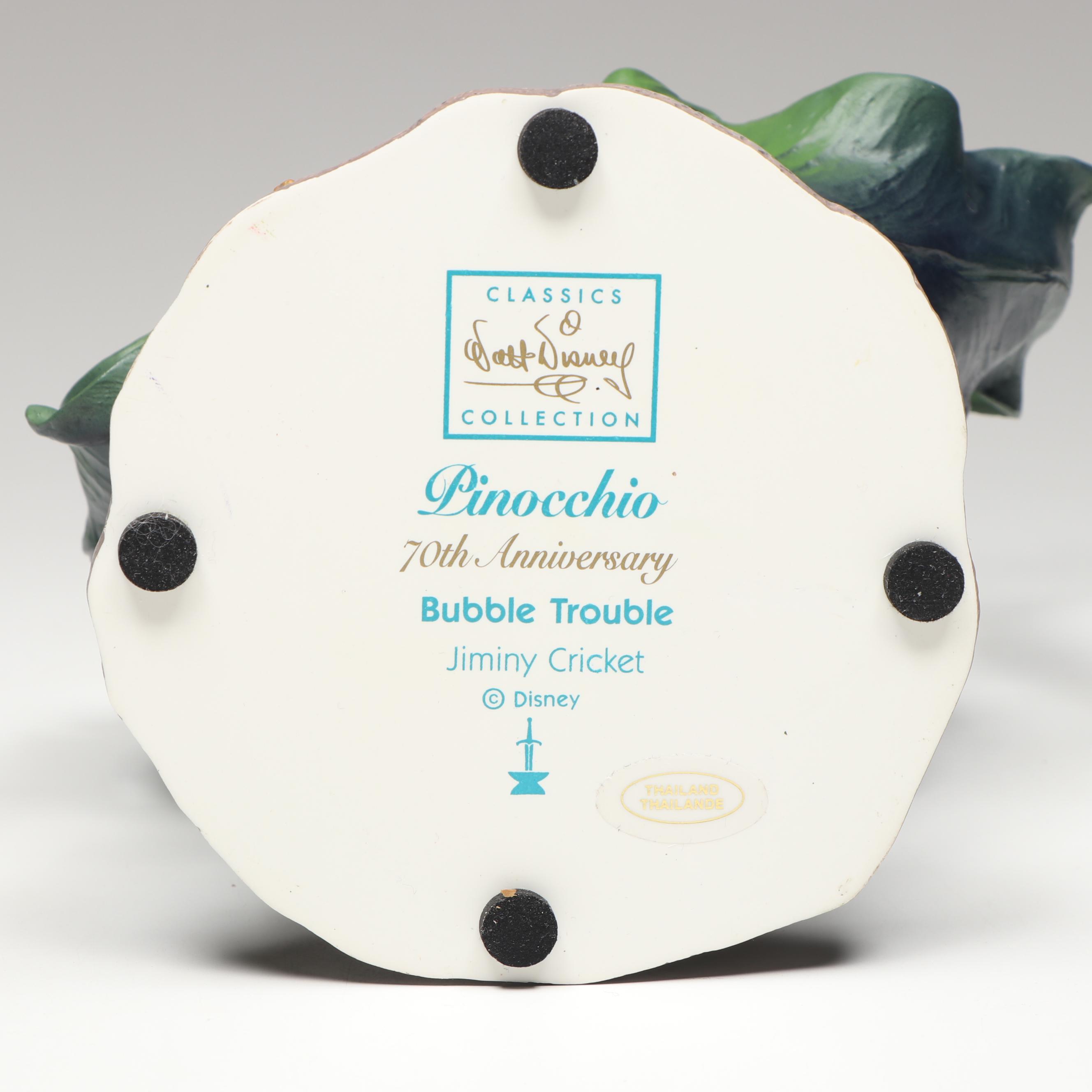 Disney Pinocchio "Bubble Trouble" Jiminiy Cricket 70th Anniversary Figurine