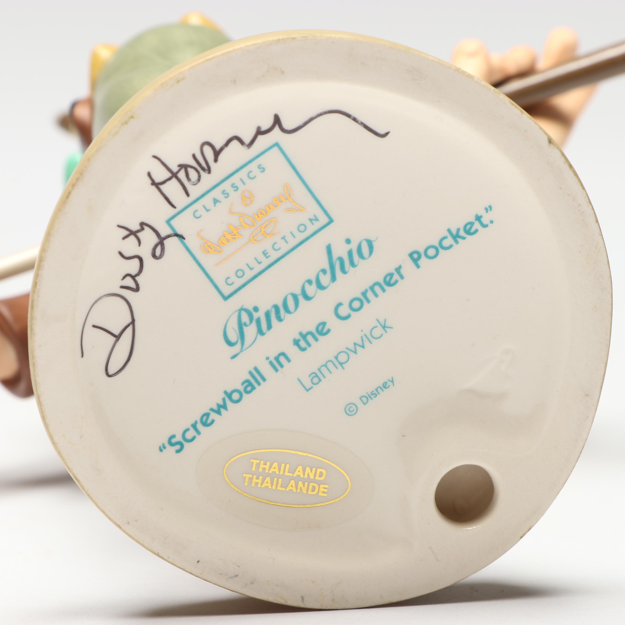 Disney Pinocchio "Screwball in the Corner Pocket" Artist Signed Figurines