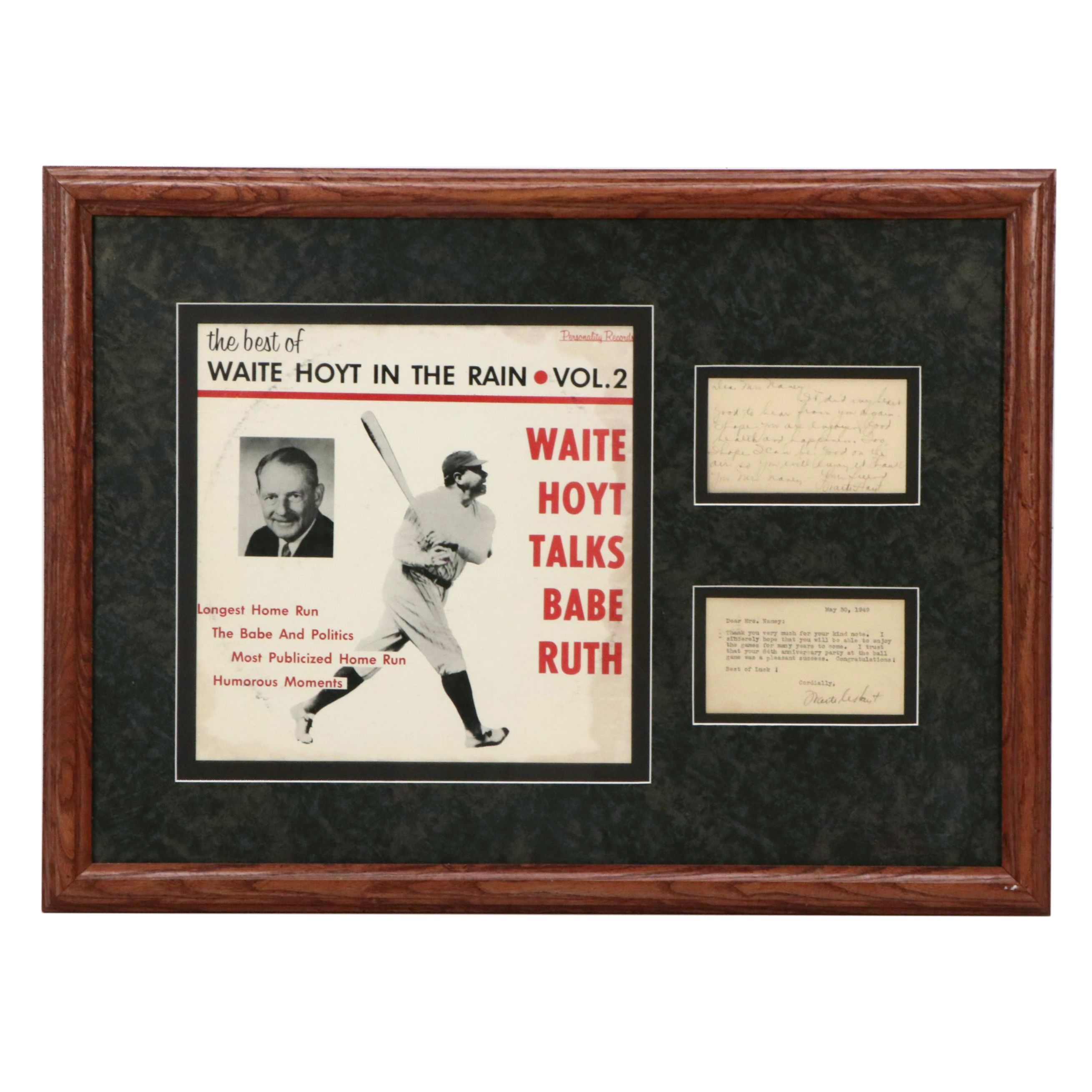 Record Cover "The Best of Waite Hoyt in the Rain, Vol. 2" with Handwritten Note