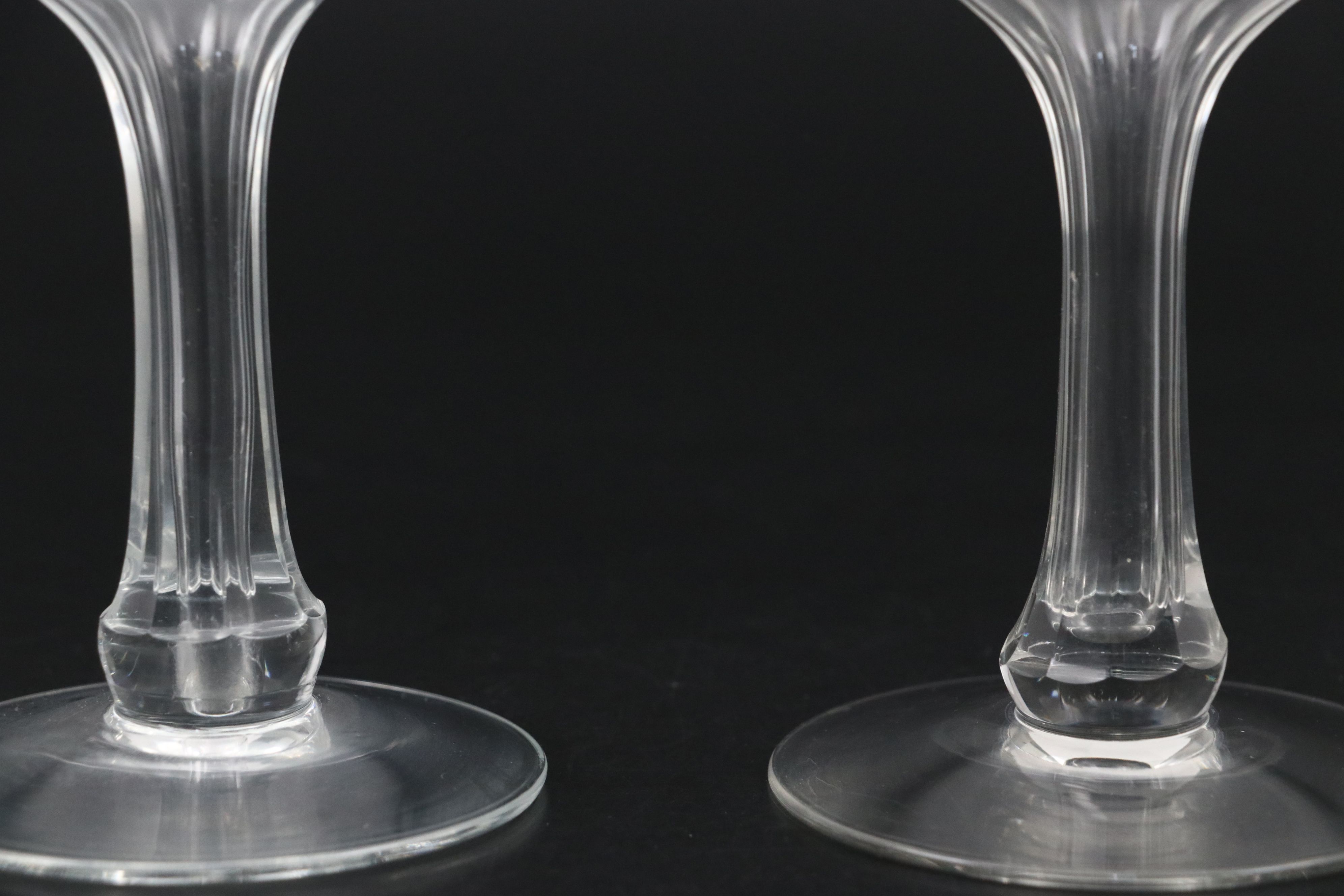 Mid-Century Glass Champagne Coupes and Tray