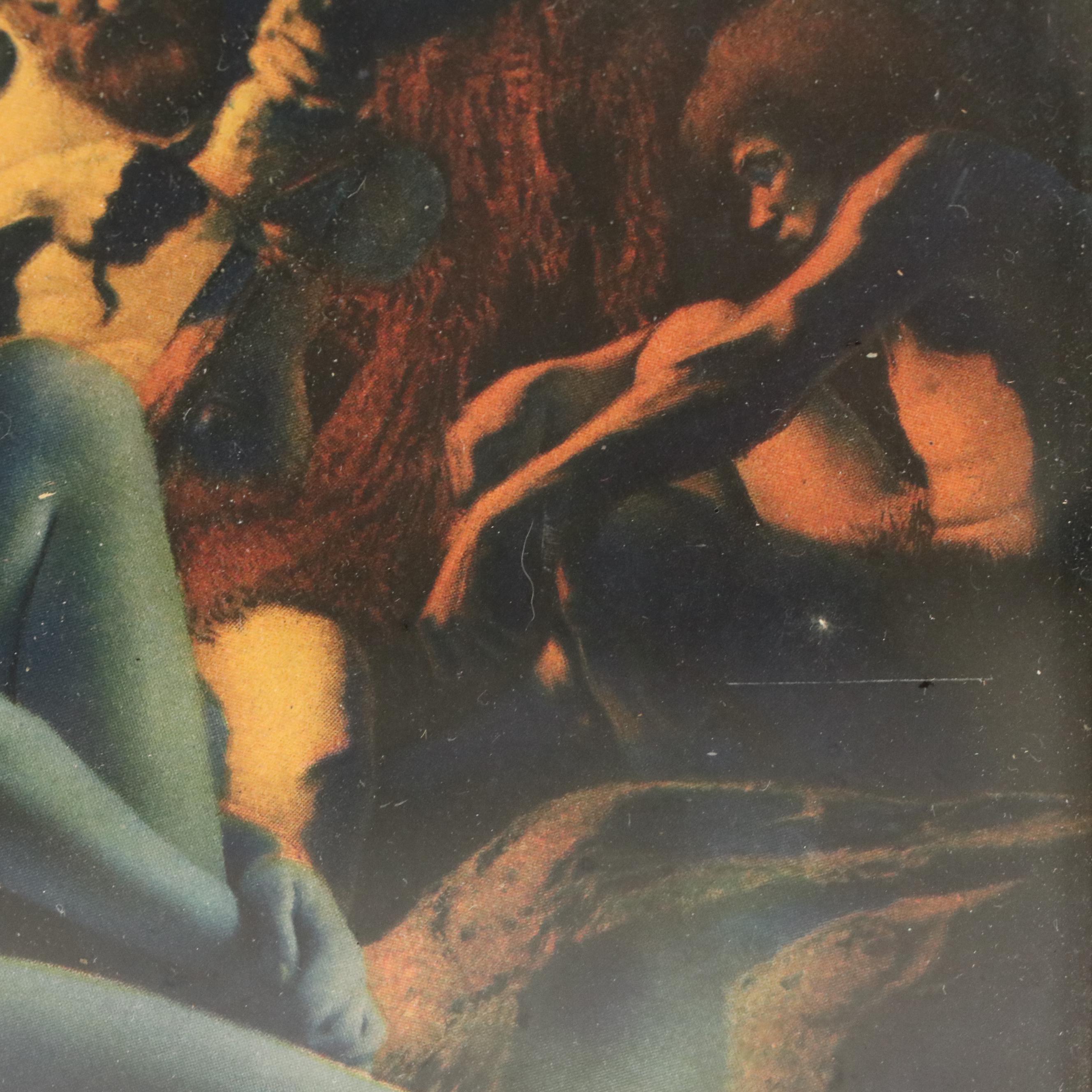 Maxfield Parrish "Primitive Man" Offset Lithograph, 20th Century