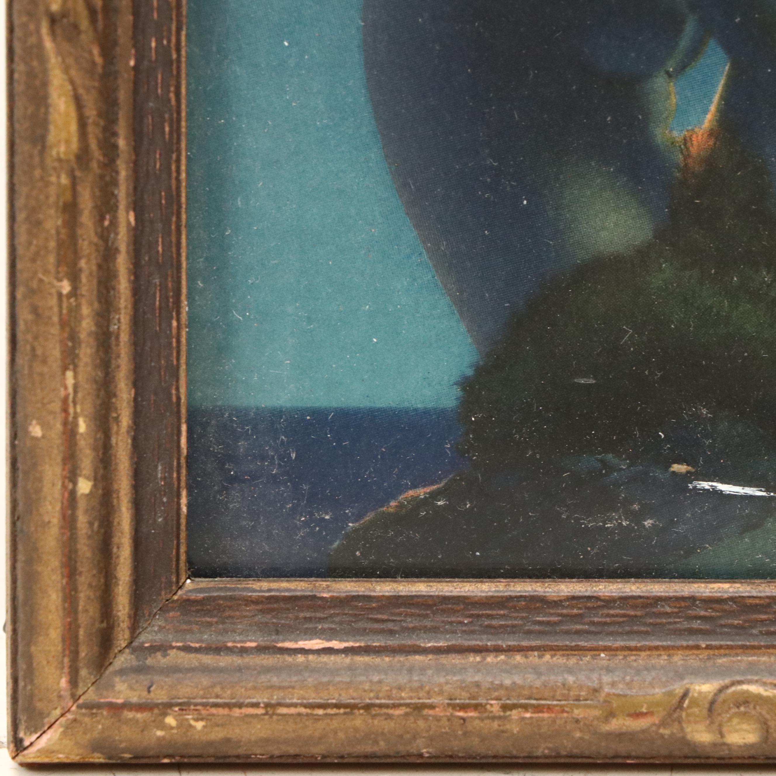 Maxfield Parrish "Primitive Man" Offset Lithograph, 20th Century