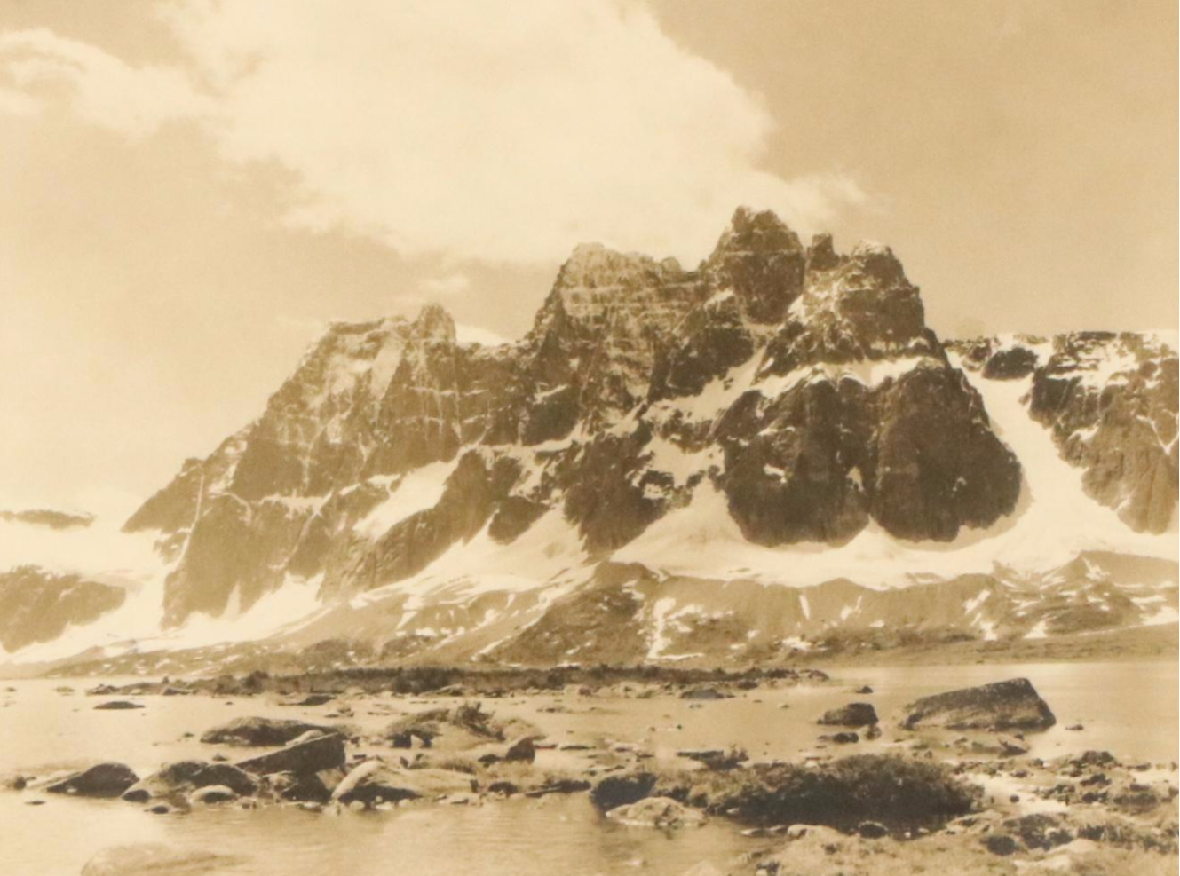 Sepia Landscape Photograph "Mount Redoubt, Tonquin Valley"