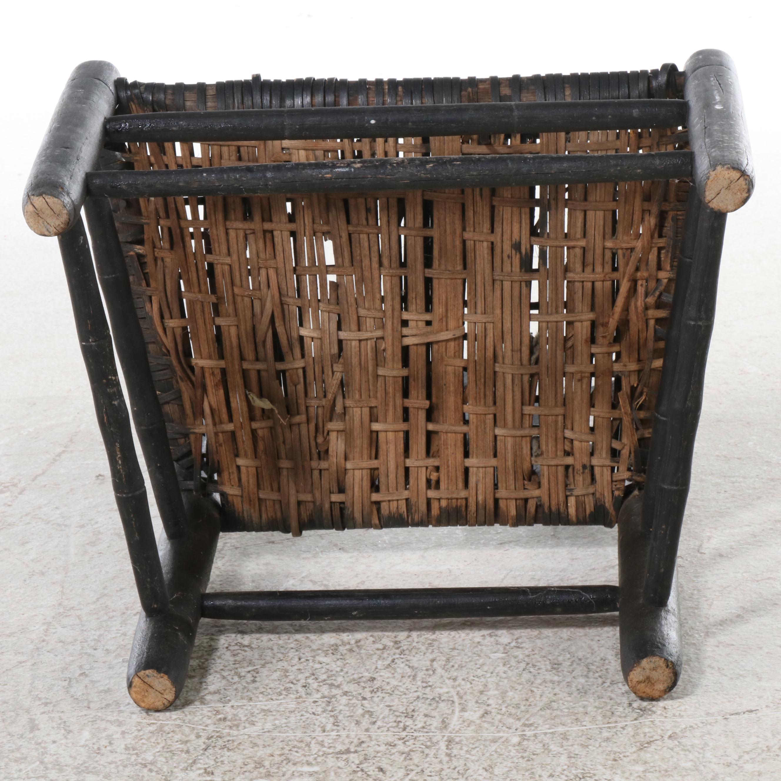 Two American Primitive Style Ladder Back Chairs