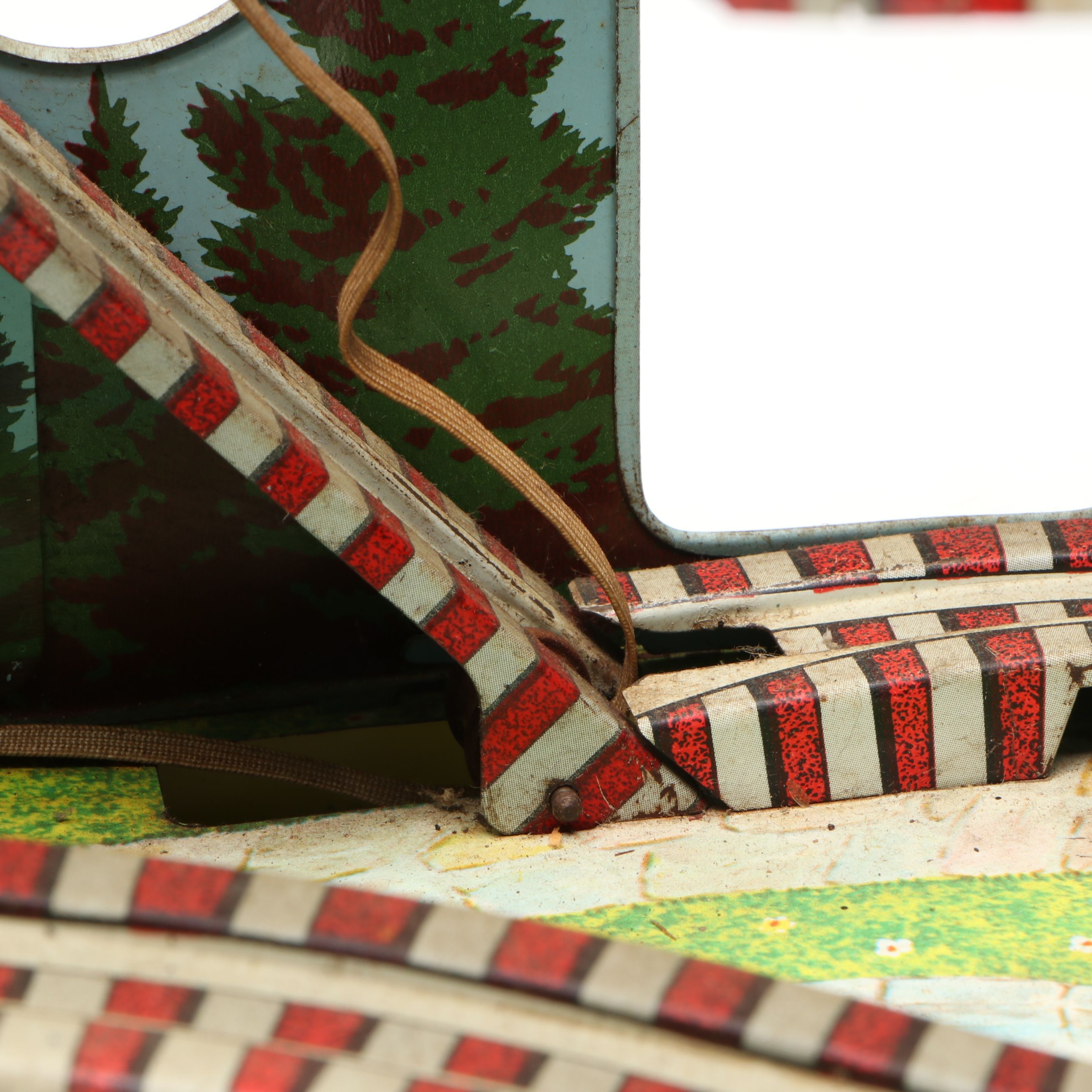 J. Chein & Co. Tin Litho Wind-Up Roller Coaster Toy, Mid-20th Century