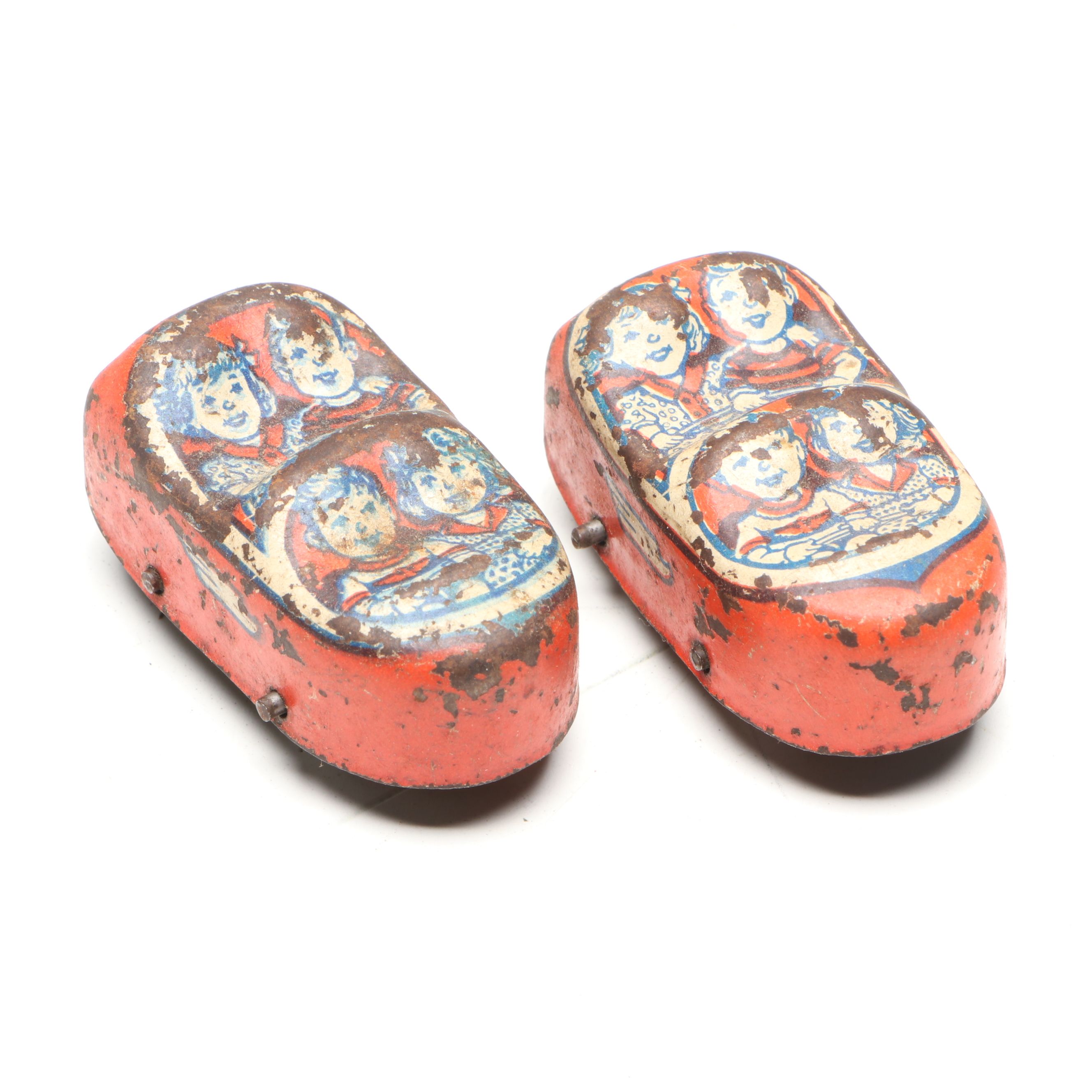 J. Chein & Co. Tin Litho Wind-Up Roller Coaster Toy, Mid-20th Century