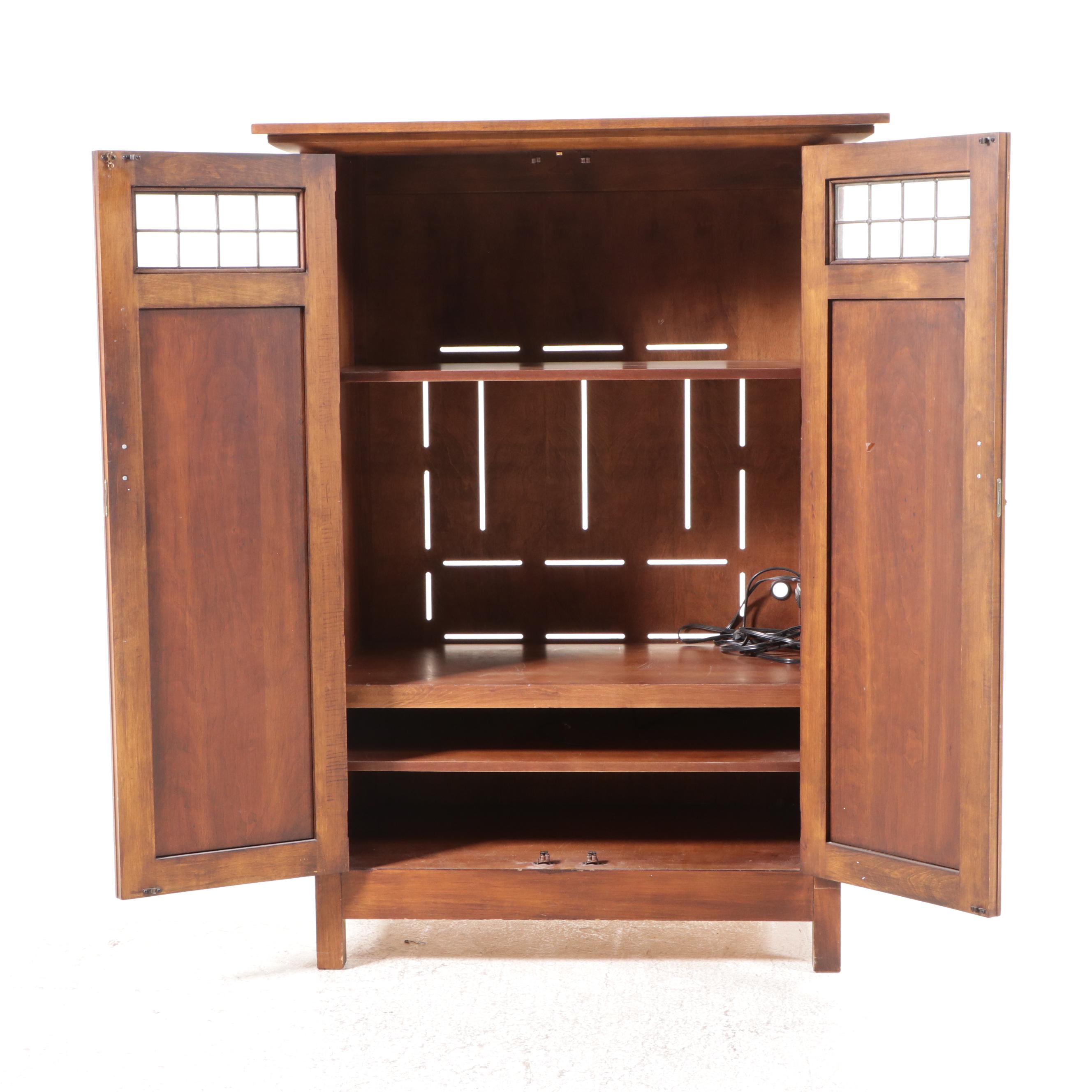 Contemporary Mission Style Media Armoire