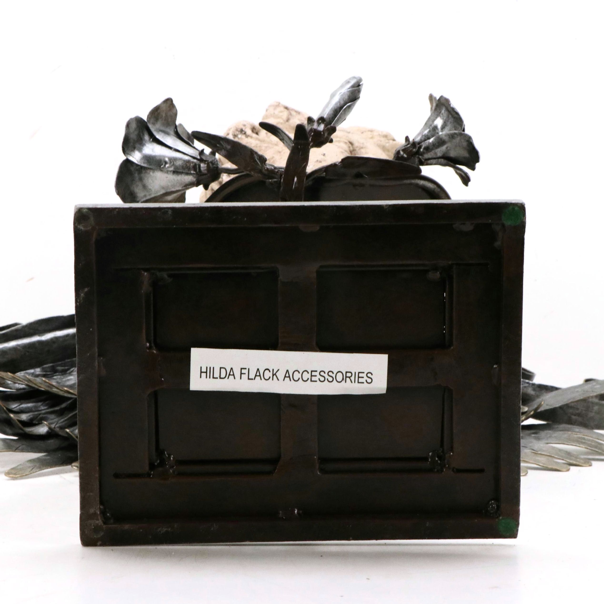 Neoclassic Revival Style Cast Concrete Cherub Bust with Metal Wings