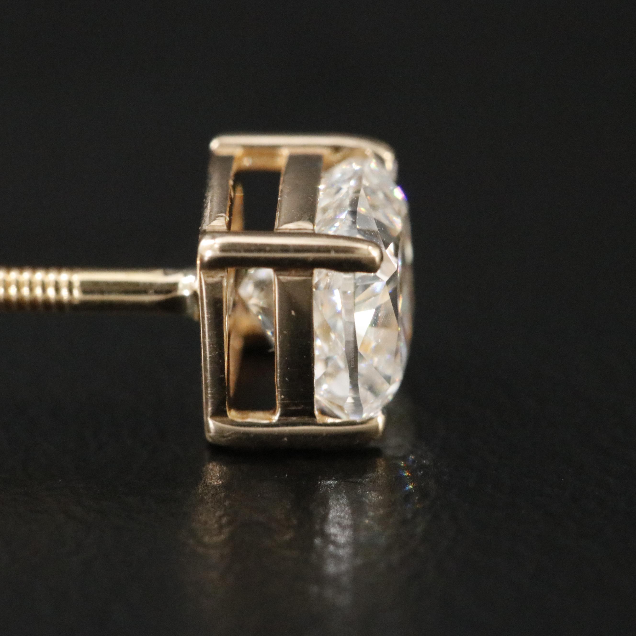 18K 2.01 CTW Diamond Stud Earrings with GIA Reports