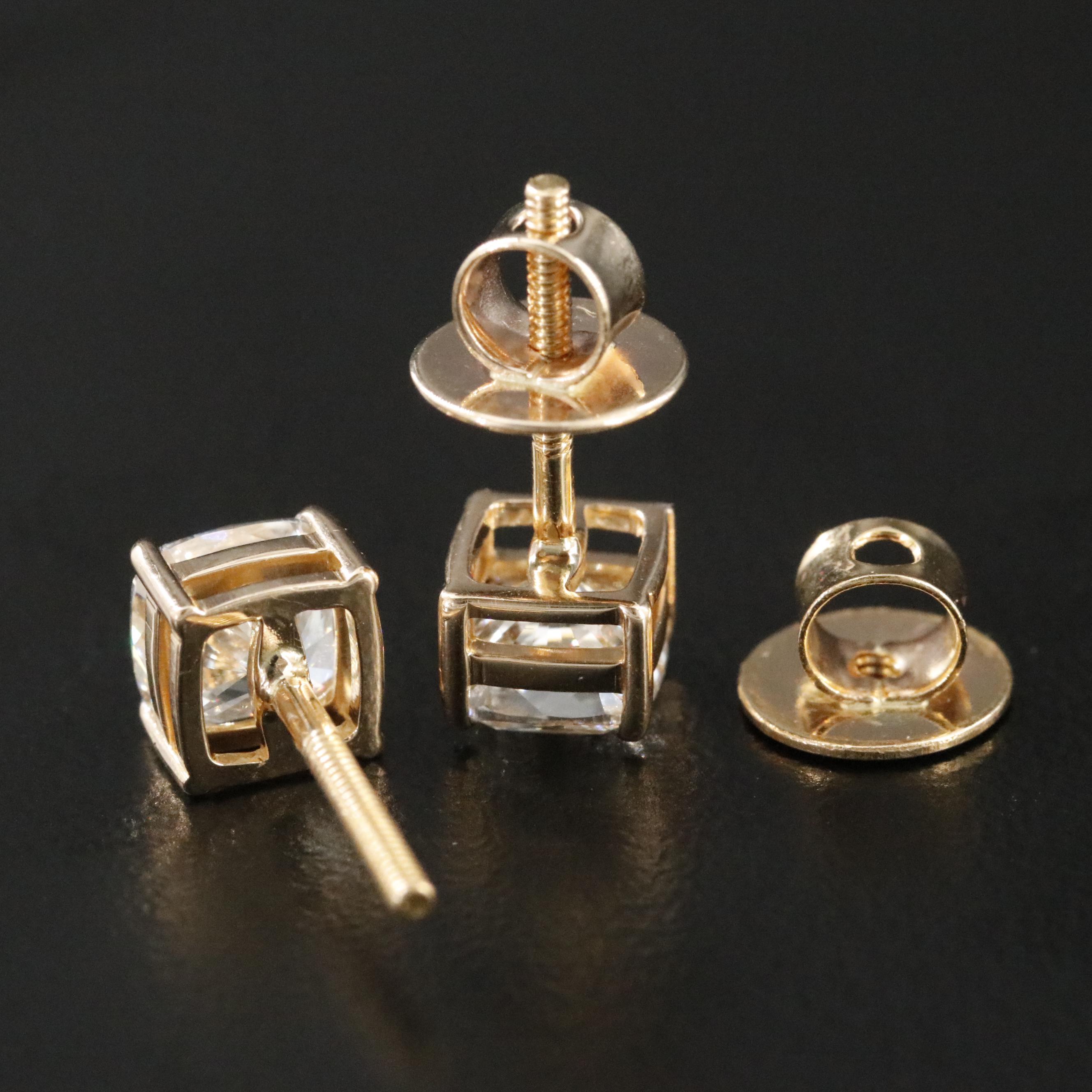 18K 2.01 CTW Diamond Stud Earrings with GIA Reports