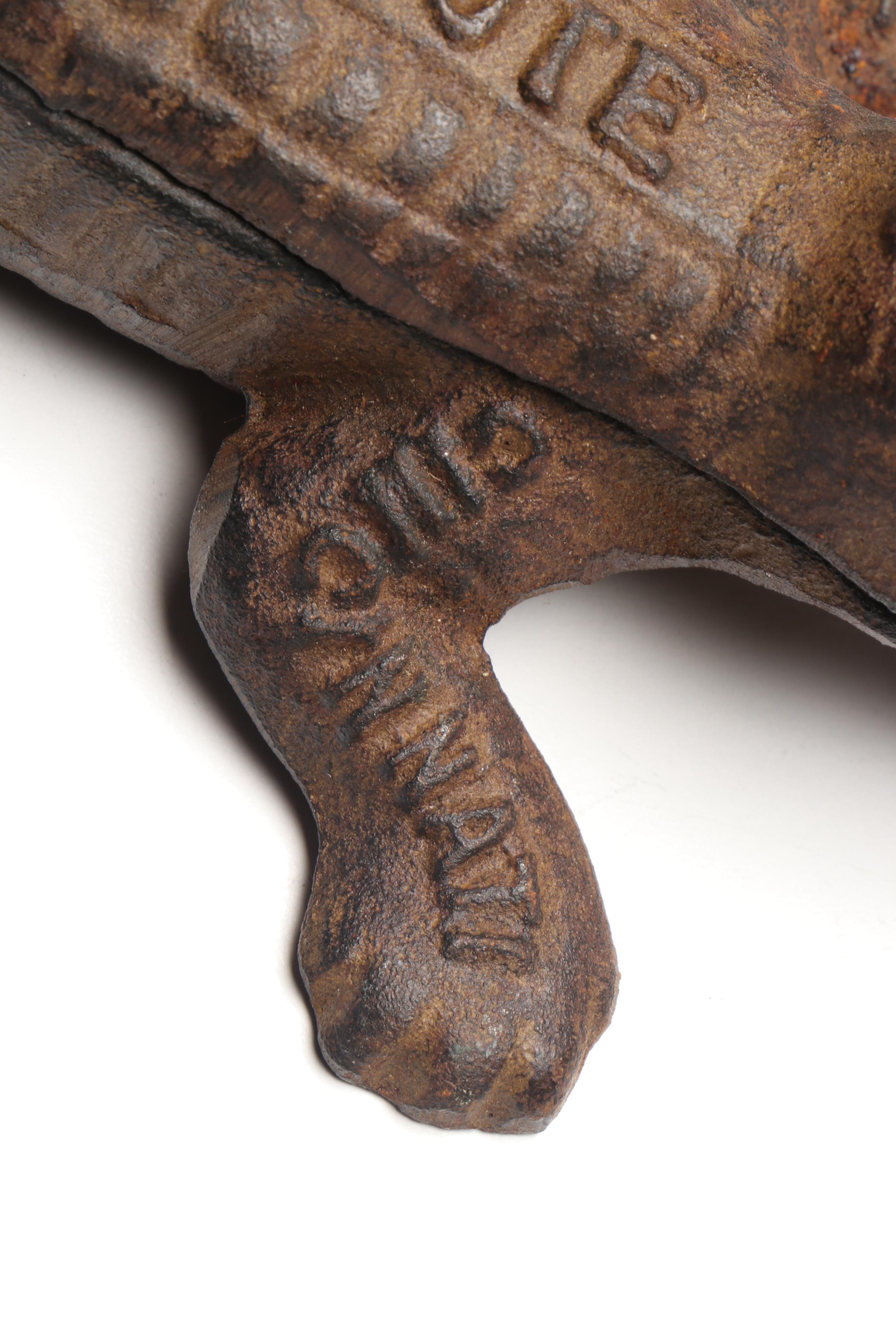 Monon Route Railroad Cast Iron Alligator Match Safe, Early 20th Century