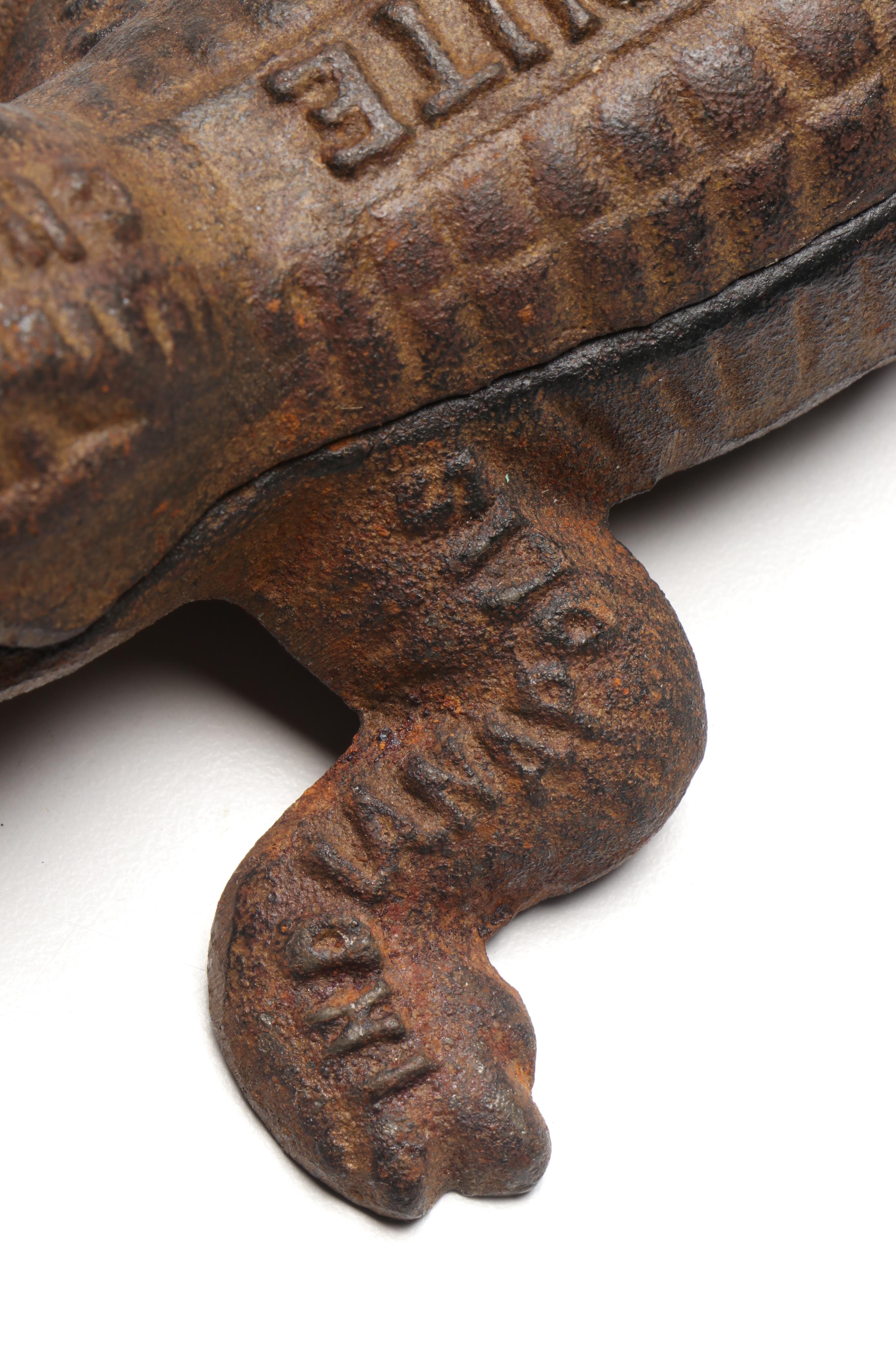 Monon Route Railroad Cast Iron Alligator Match Safe, Early 20th Century