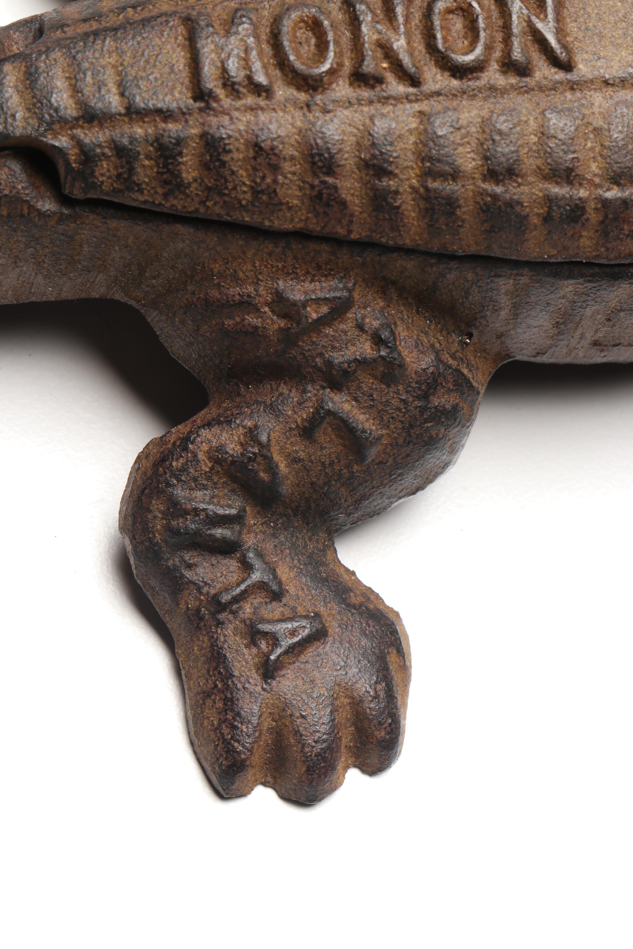Monon Route Railroad Cast Iron Alligator Match Safe, Early 20th Century