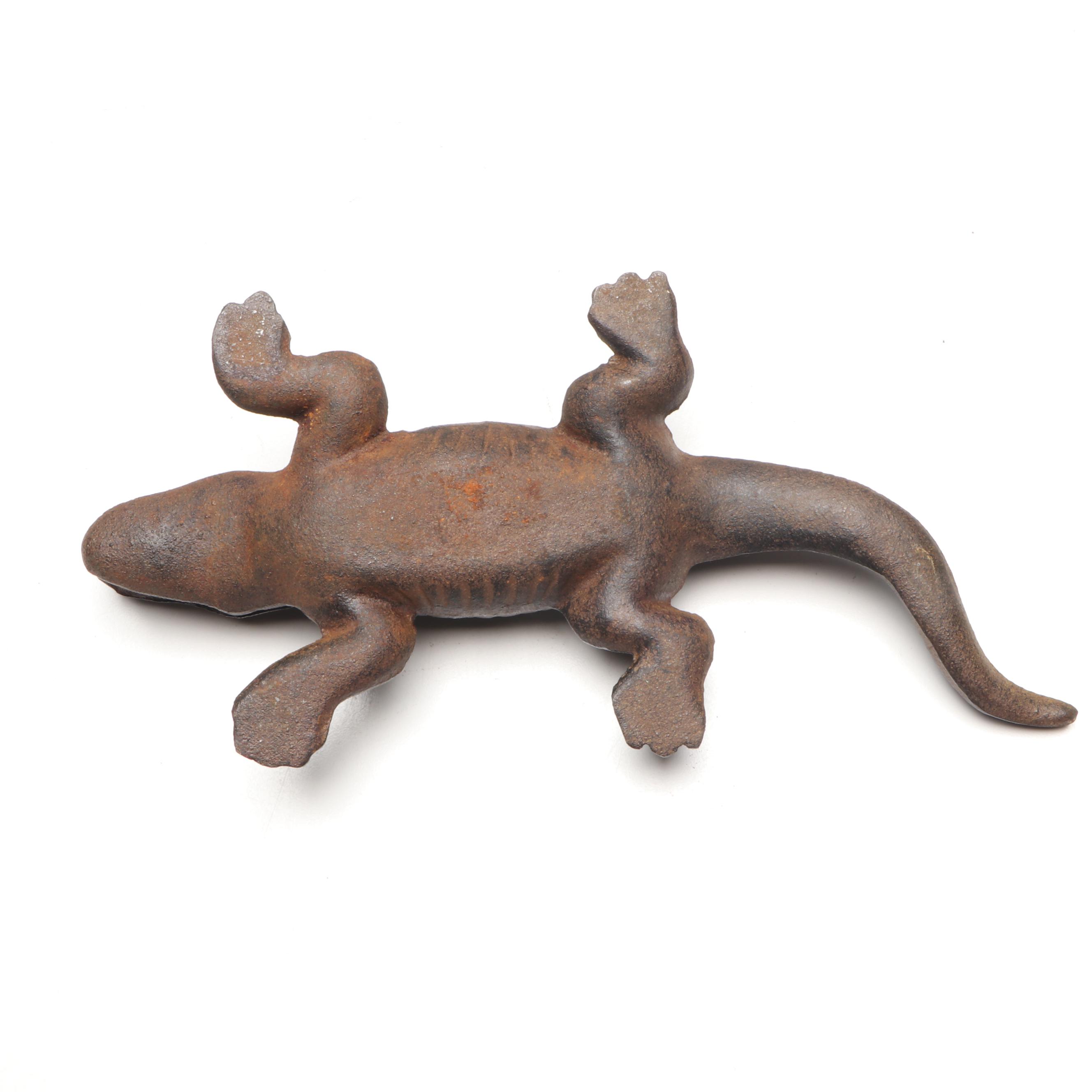 Monon Route Railroad Cast Iron Alligator Match Safe, Early 20th Century