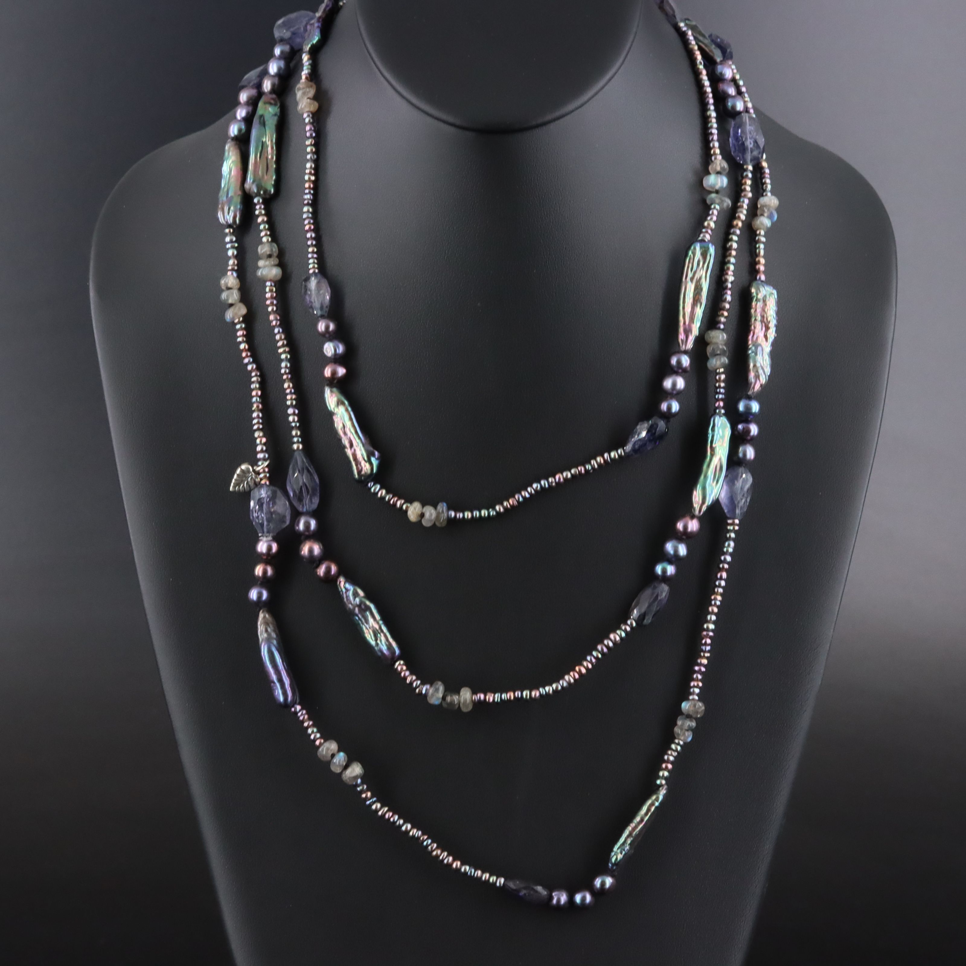 Stephen Dweck Pearl, Labradorite and Iolite Necklace