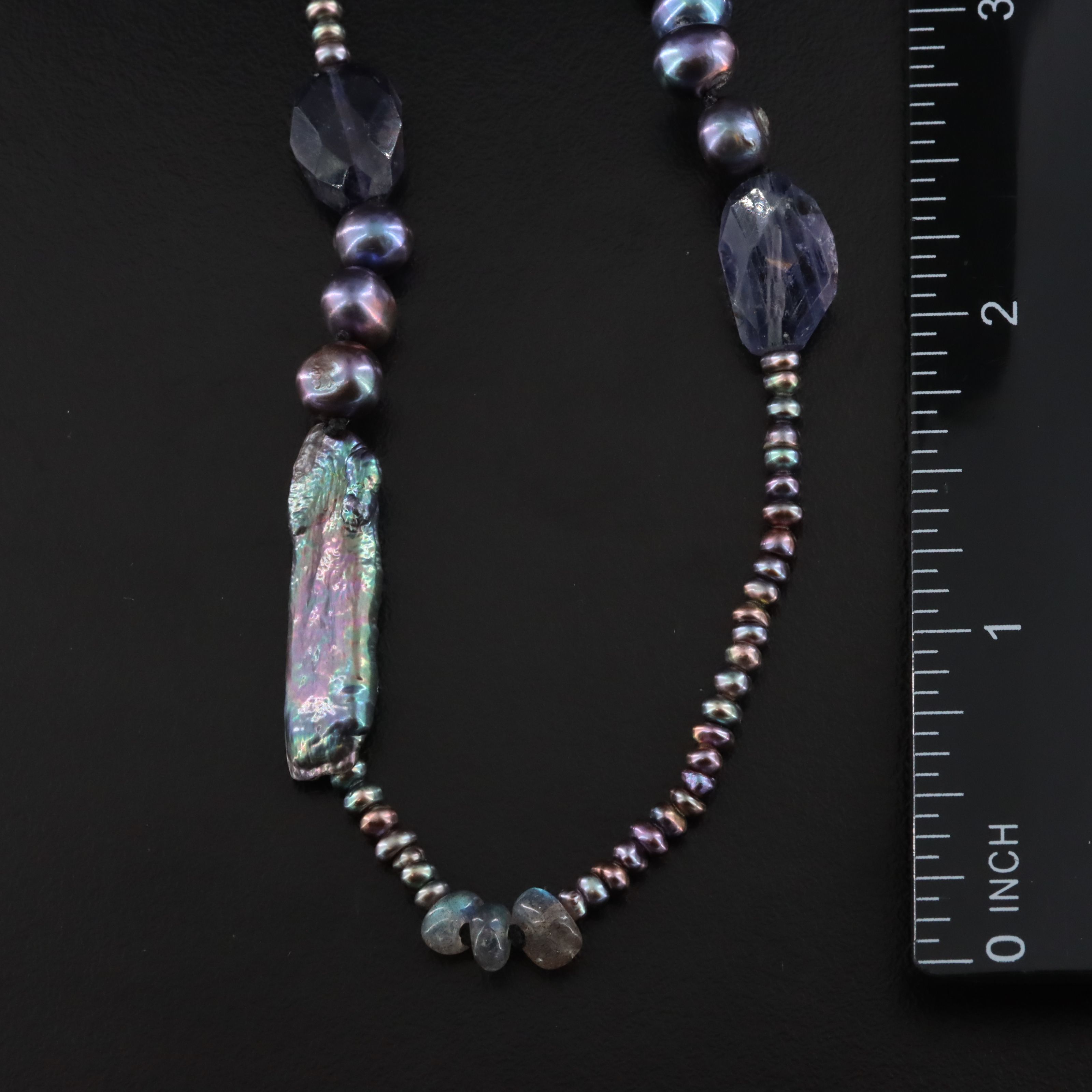 Stephen Dweck Pearl, Labradorite and Iolite Necklace