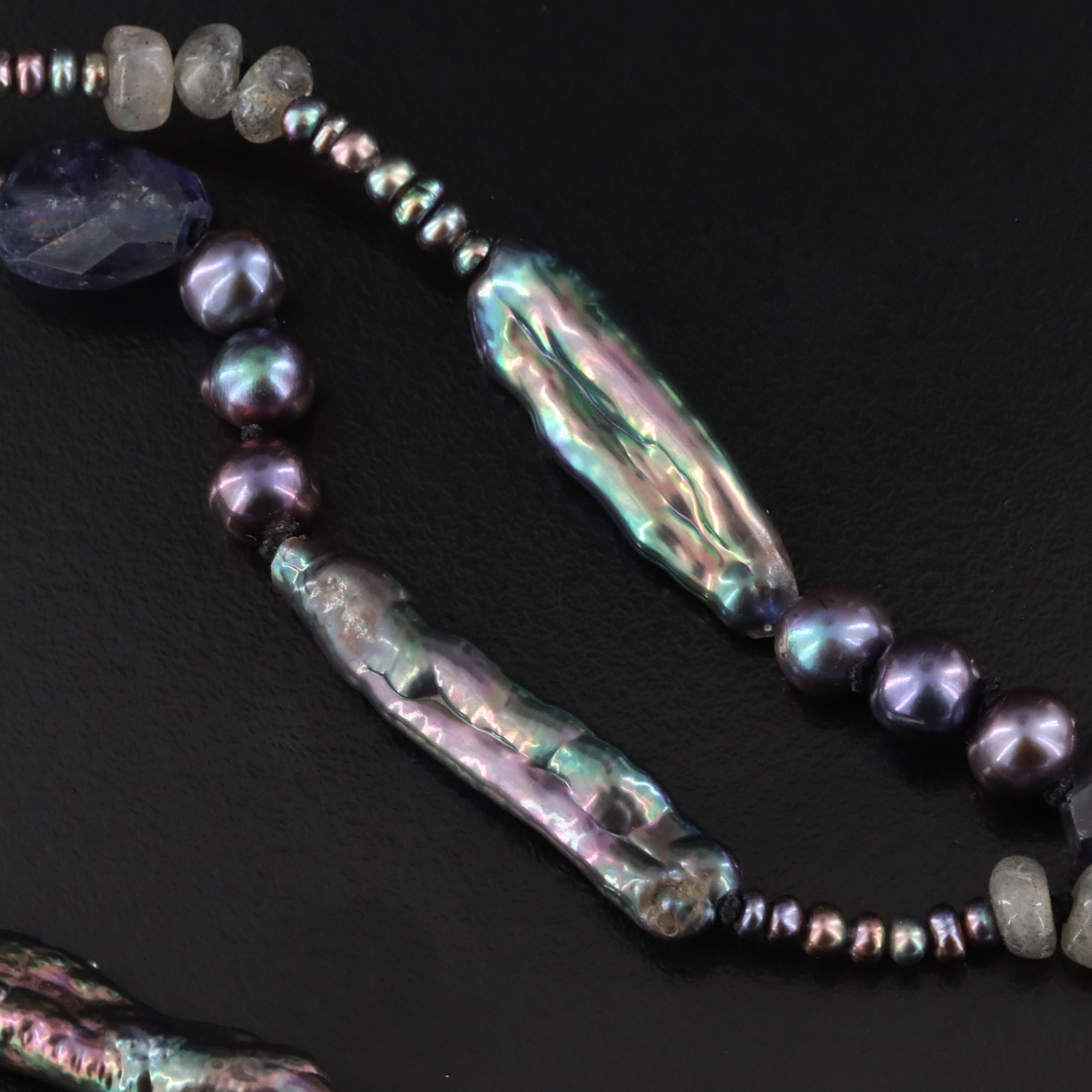 Stephen Dweck Pearl, Labradorite and Iolite Necklace