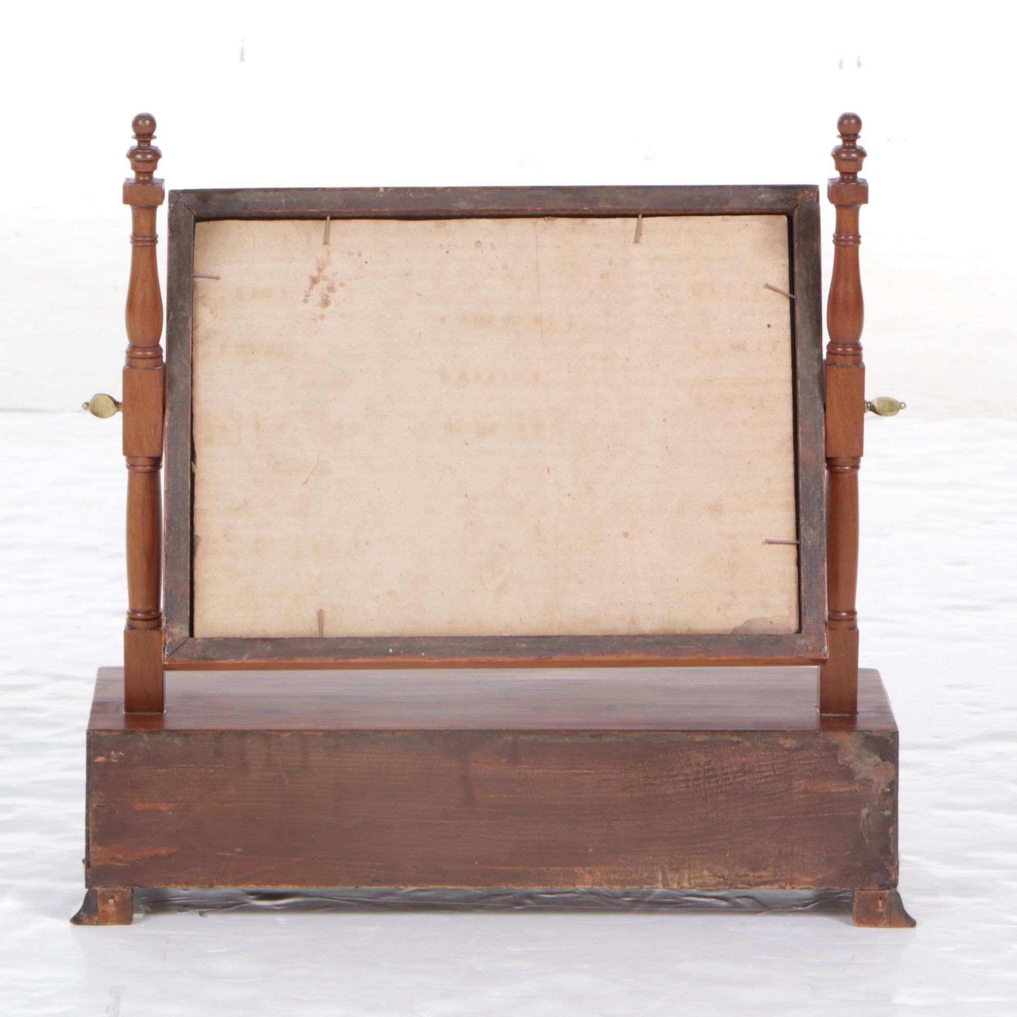 Mahogany Georgian Style Cheval Two-Drawer Dressing Table Mirror