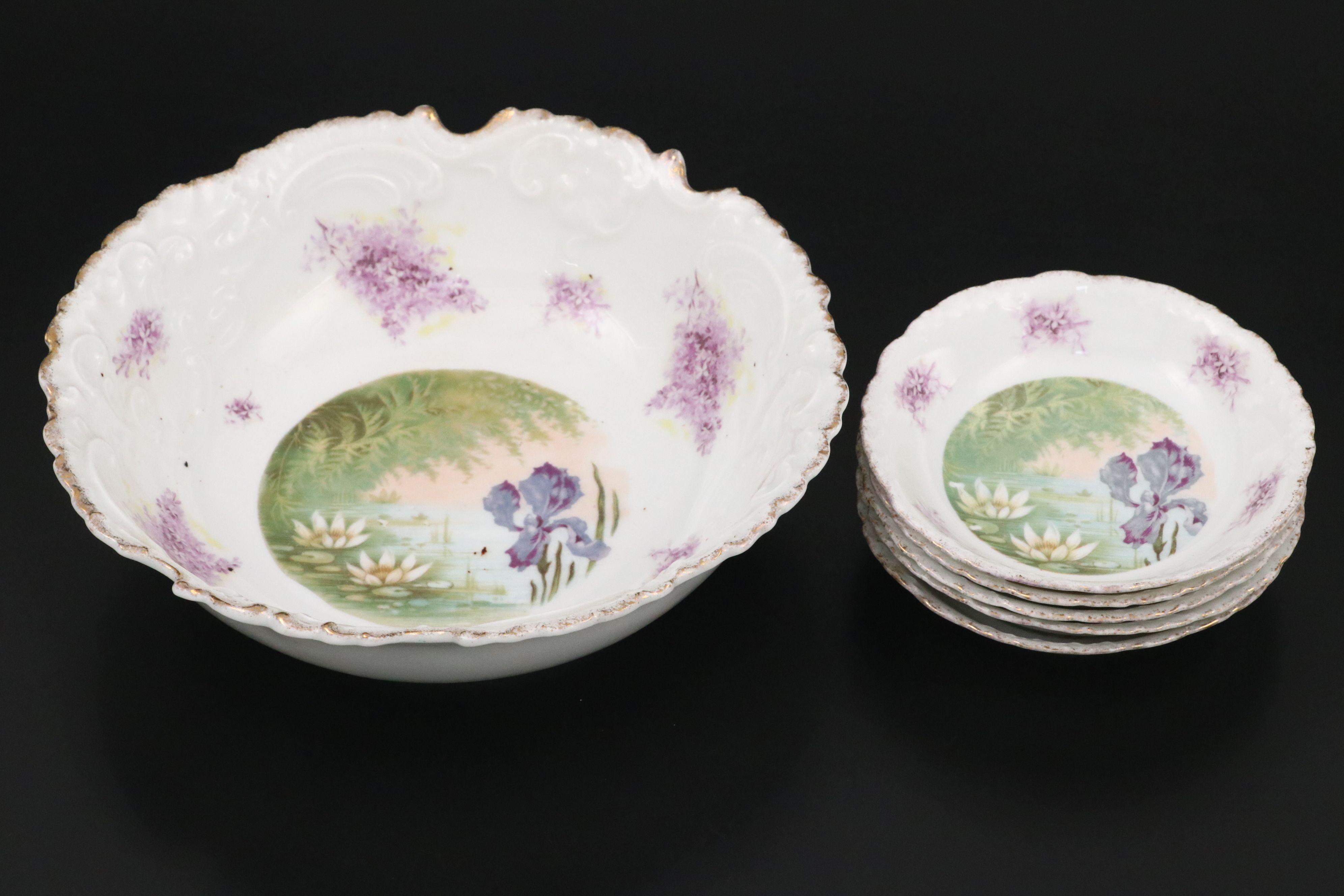 French and German Floral Porcelain Serveware