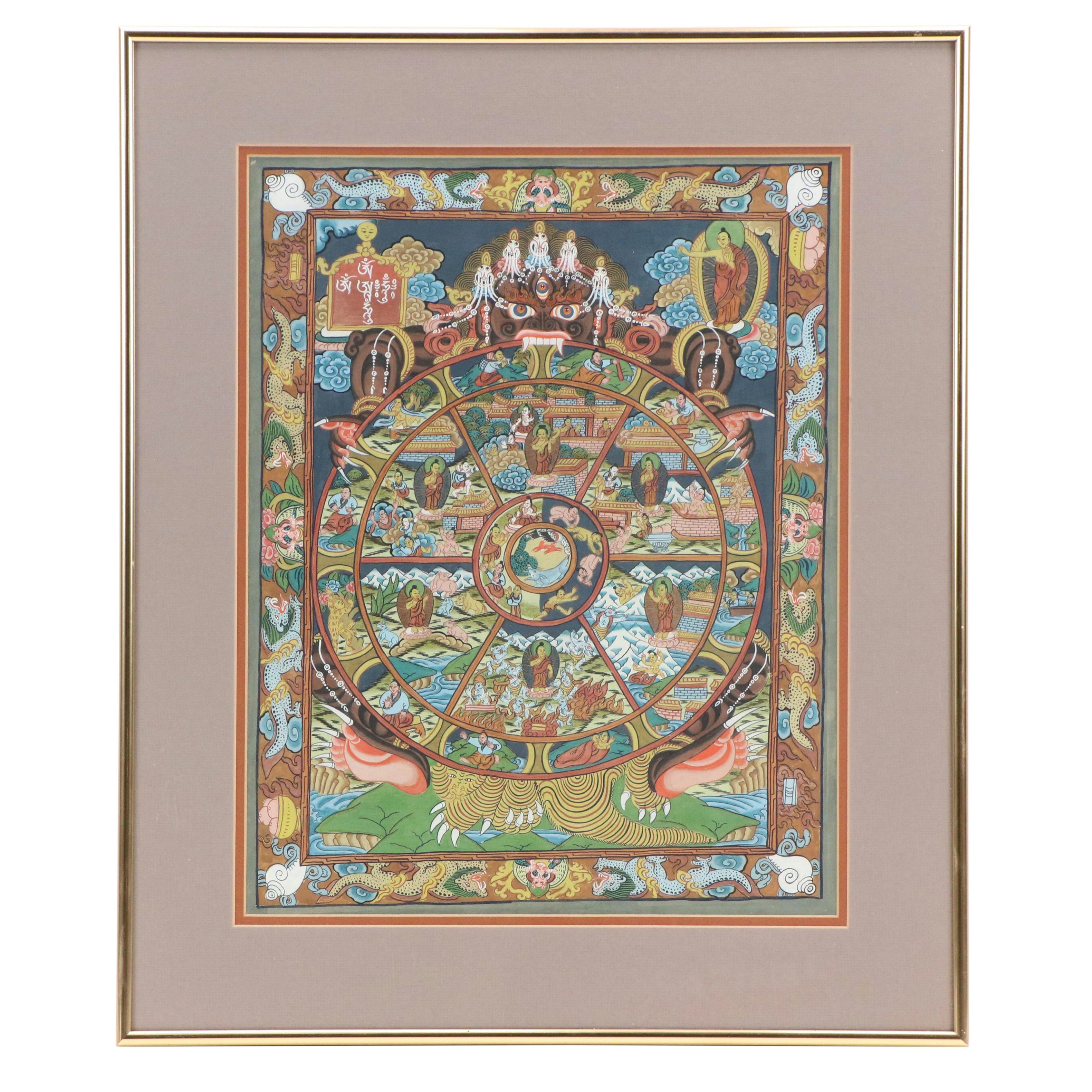 Tibetan Bhavacakra Thangka