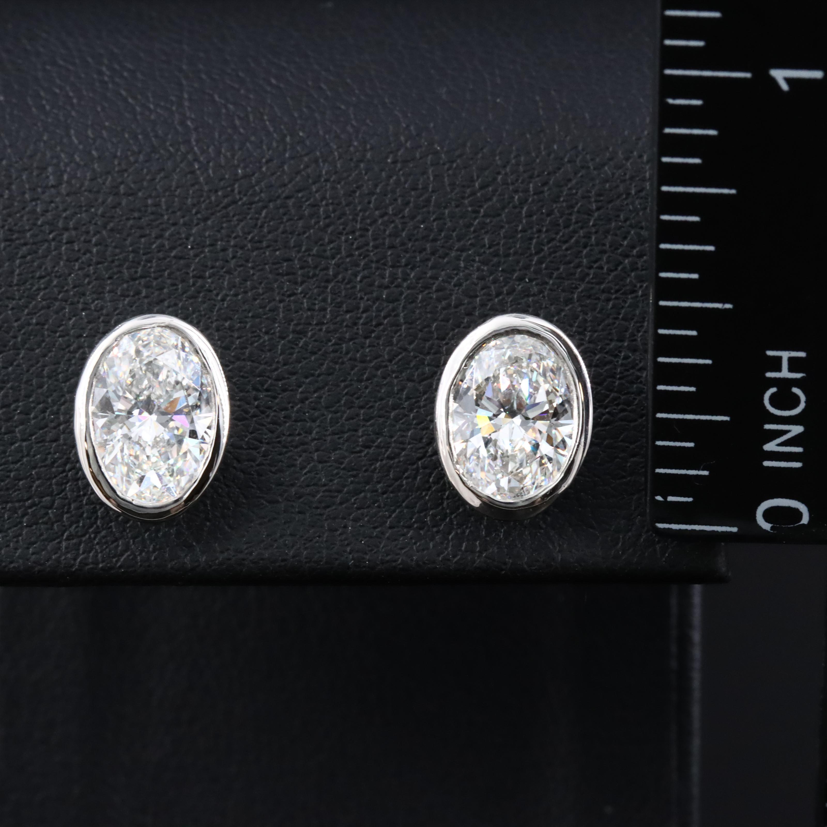 Platinum 3.18 CTW Lab Grown Diamond Solitaire Earrings with IGI Online Reports