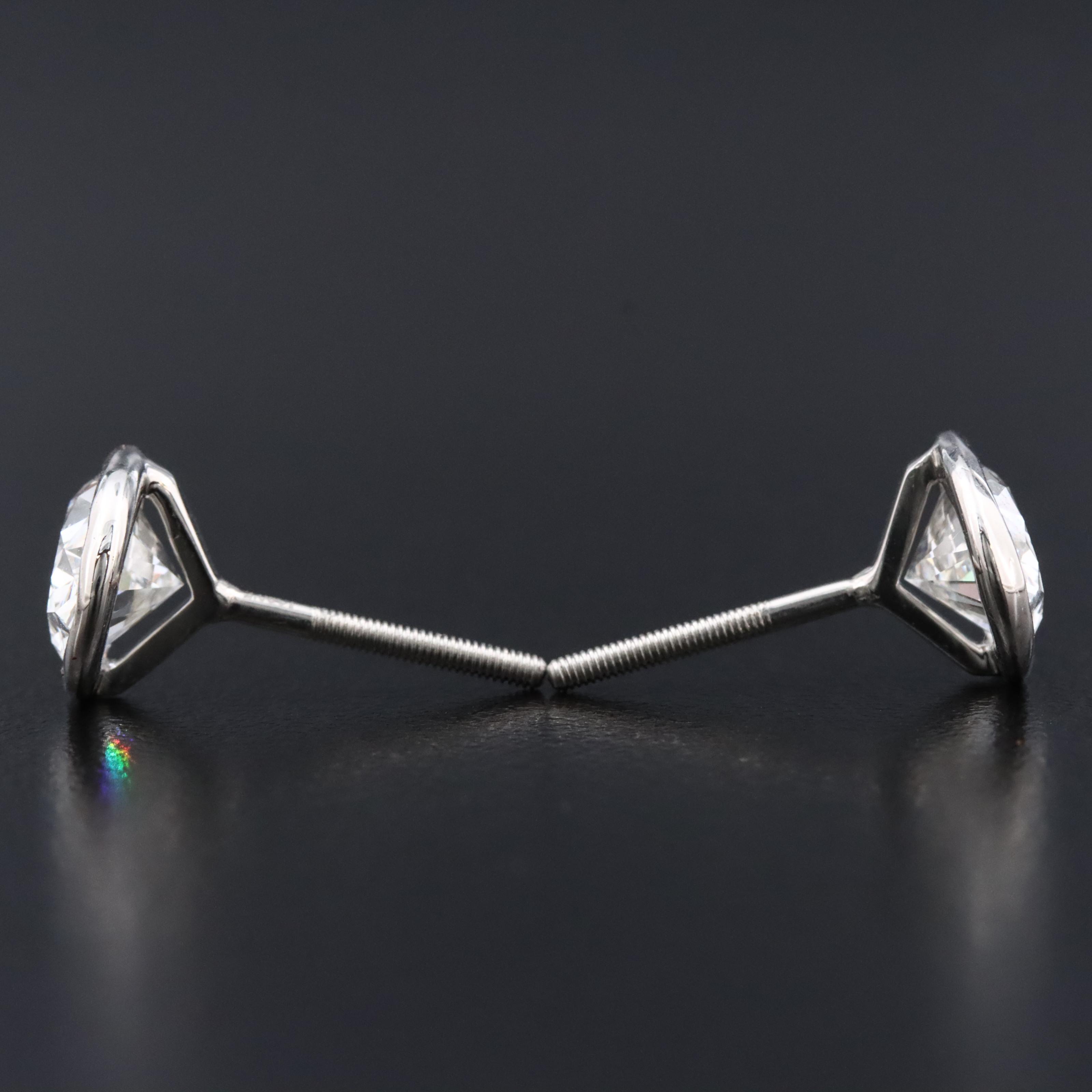 Platinum 3.18 CTW Lab Grown Diamond Solitaire Earrings with IGI Online Reports