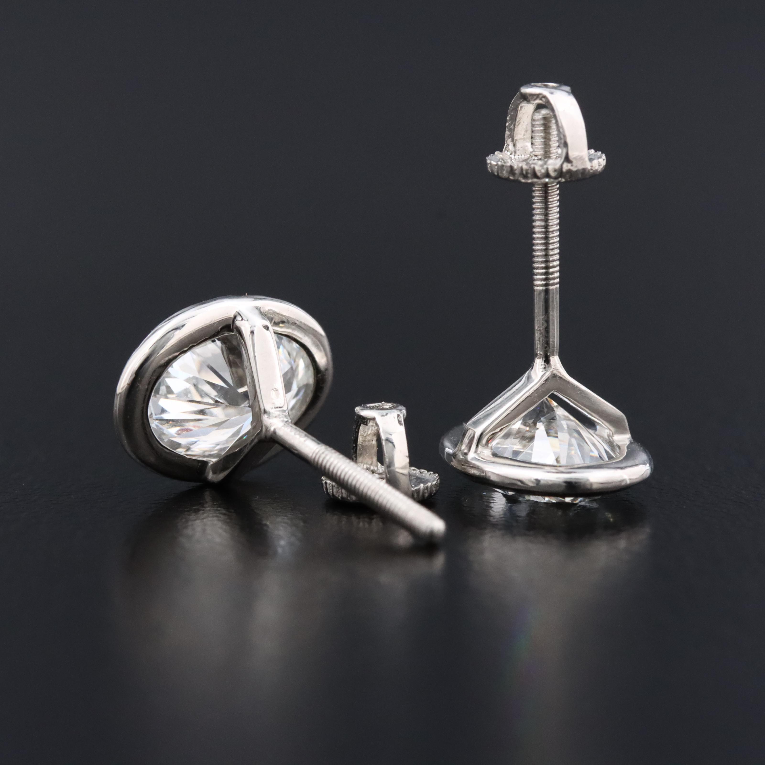Platinum 3.18 CTW Lab Grown Diamond Solitaire Earrings with IGI Online Reports