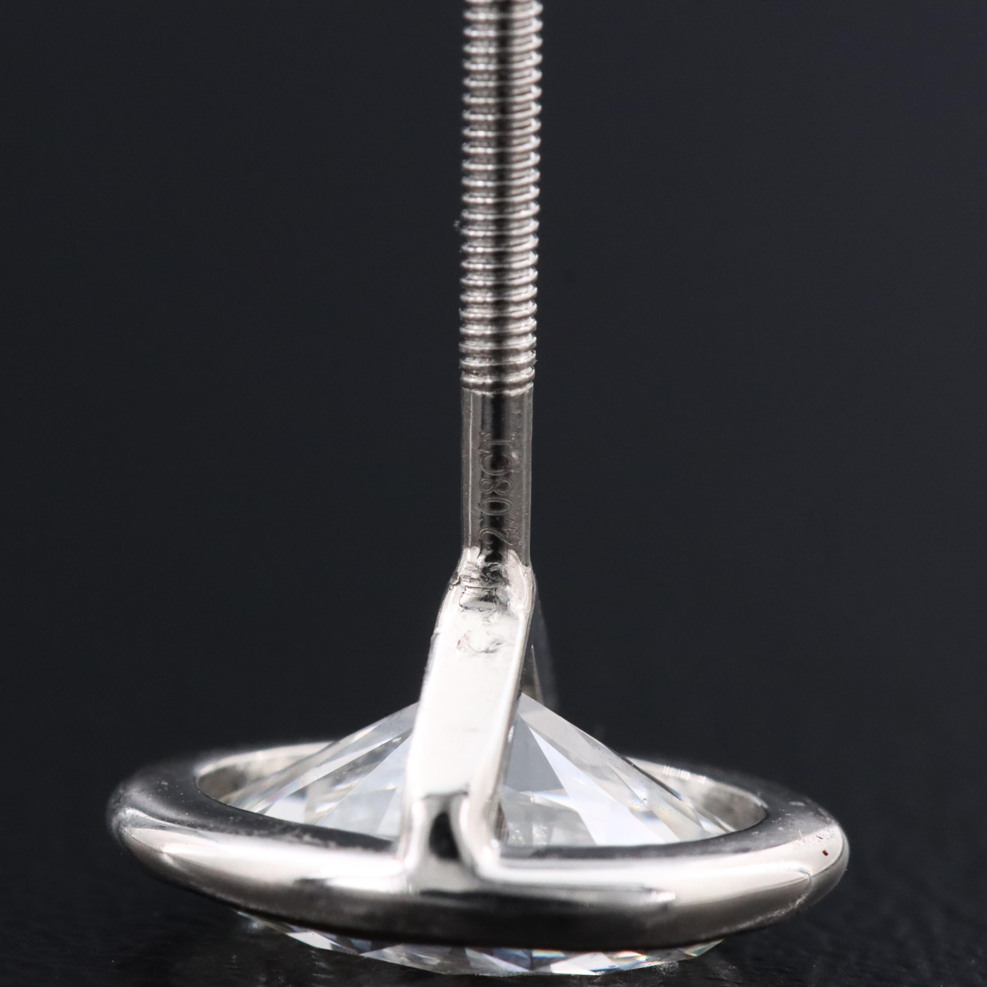 Platinum 3.18 CTW Lab Grown Diamond Solitaire Earrings with IGI Online Reports