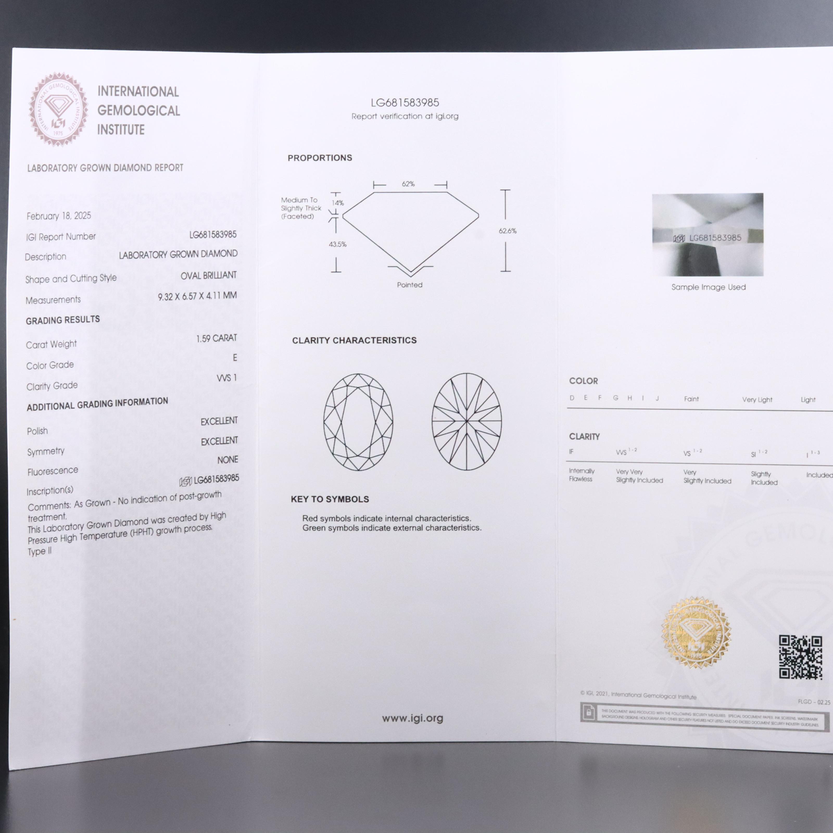 Platinum 3.18 CTW Lab Grown Diamond Solitaire Earrings with IGI Online Reports