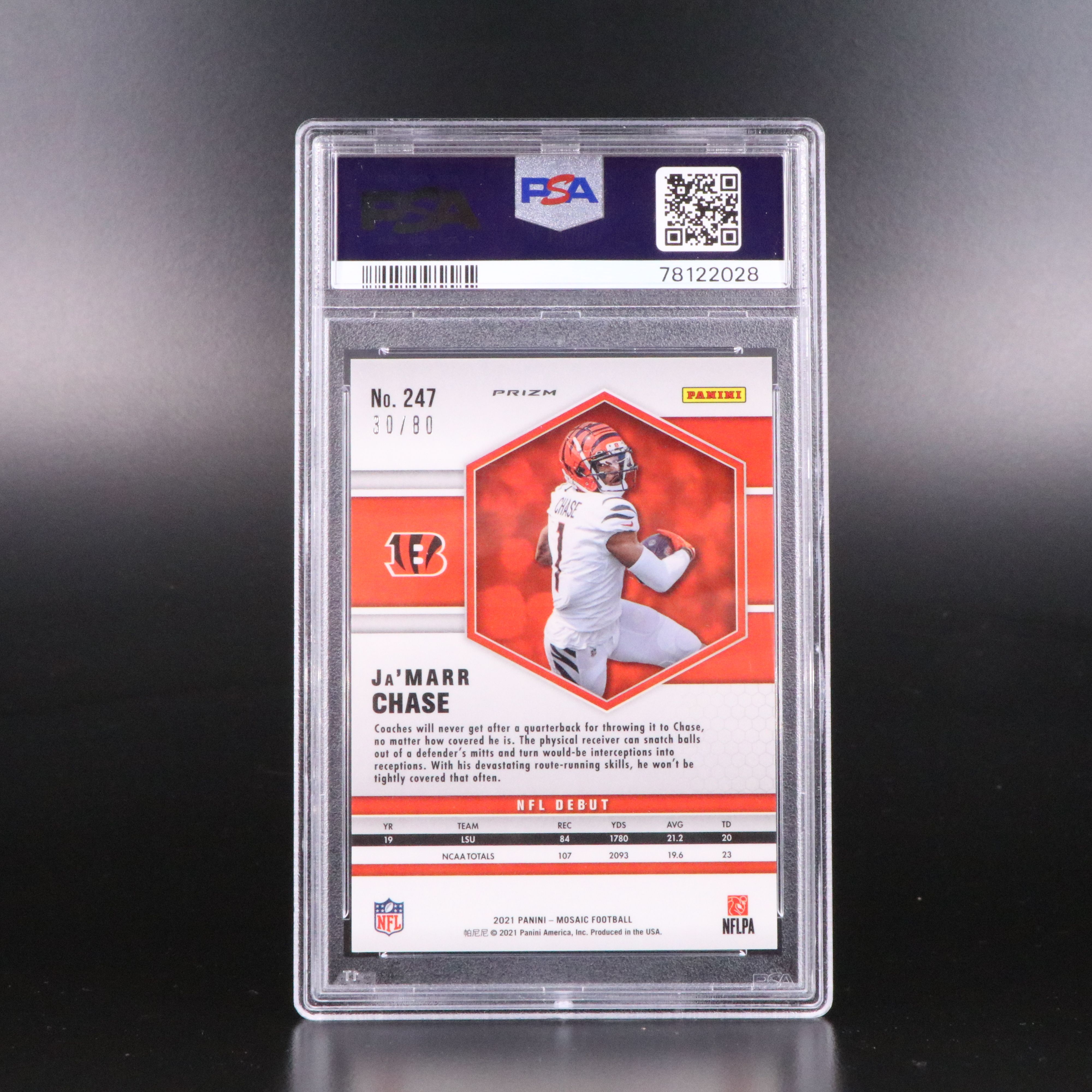 Tee Higgins and Ja'Marr Chase Rookie Cards with Signed, Graded, and Numbered