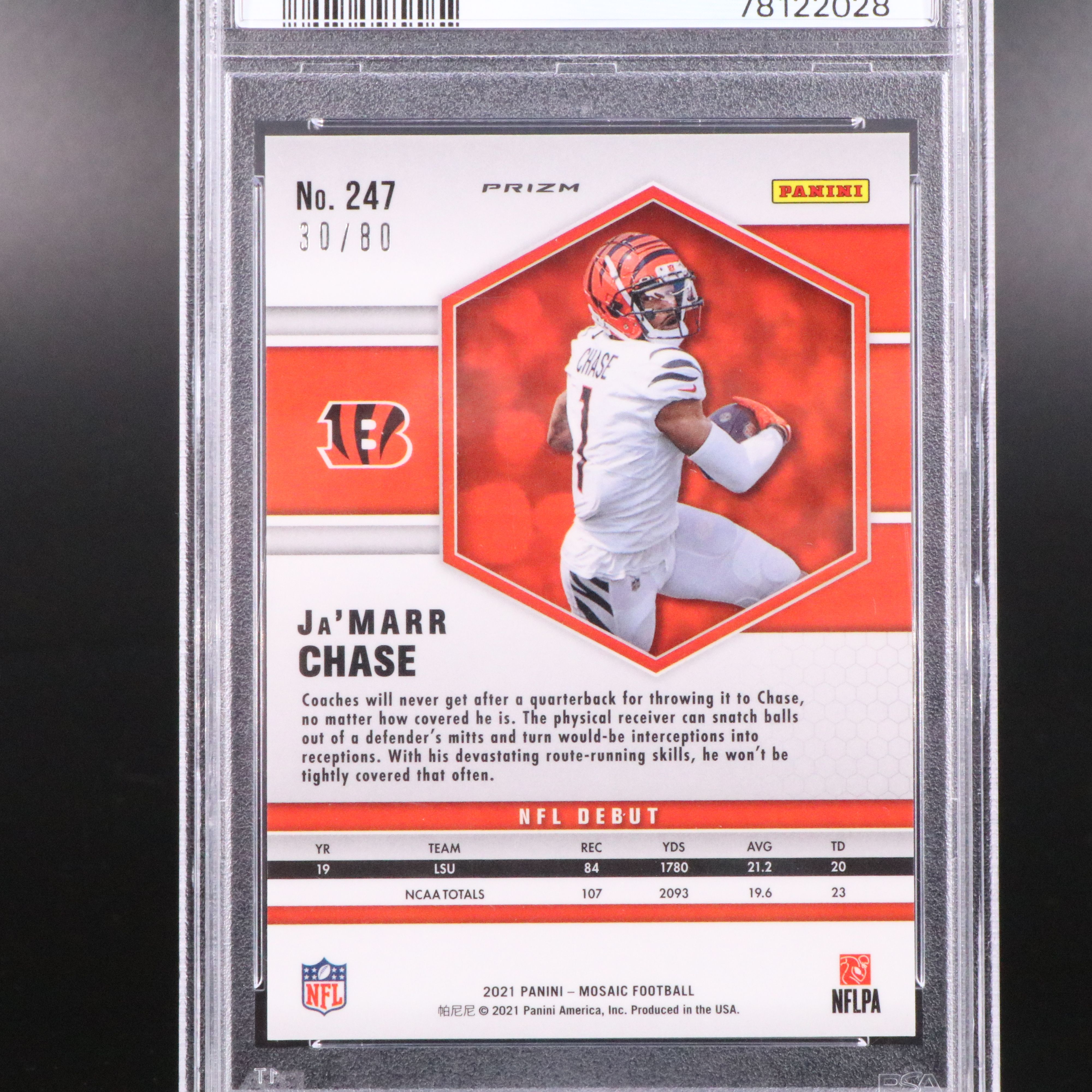 Tee Higgins and Ja'Marr Chase Rookie Cards with Signed, Graded, and Numbered