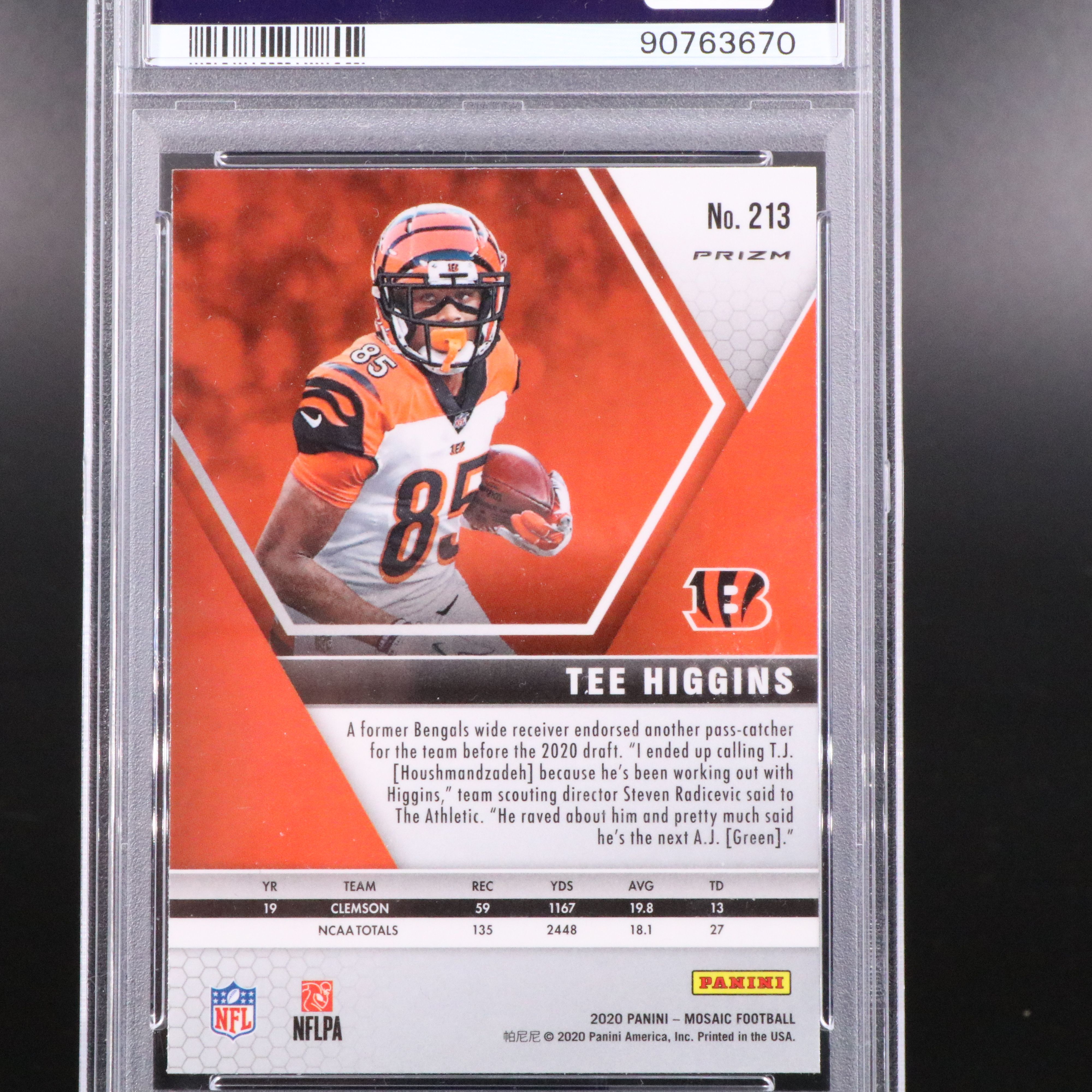 Tee Higgins and Ja'Marr Chase Rookie Cards with Signed, Graded, and Numbered