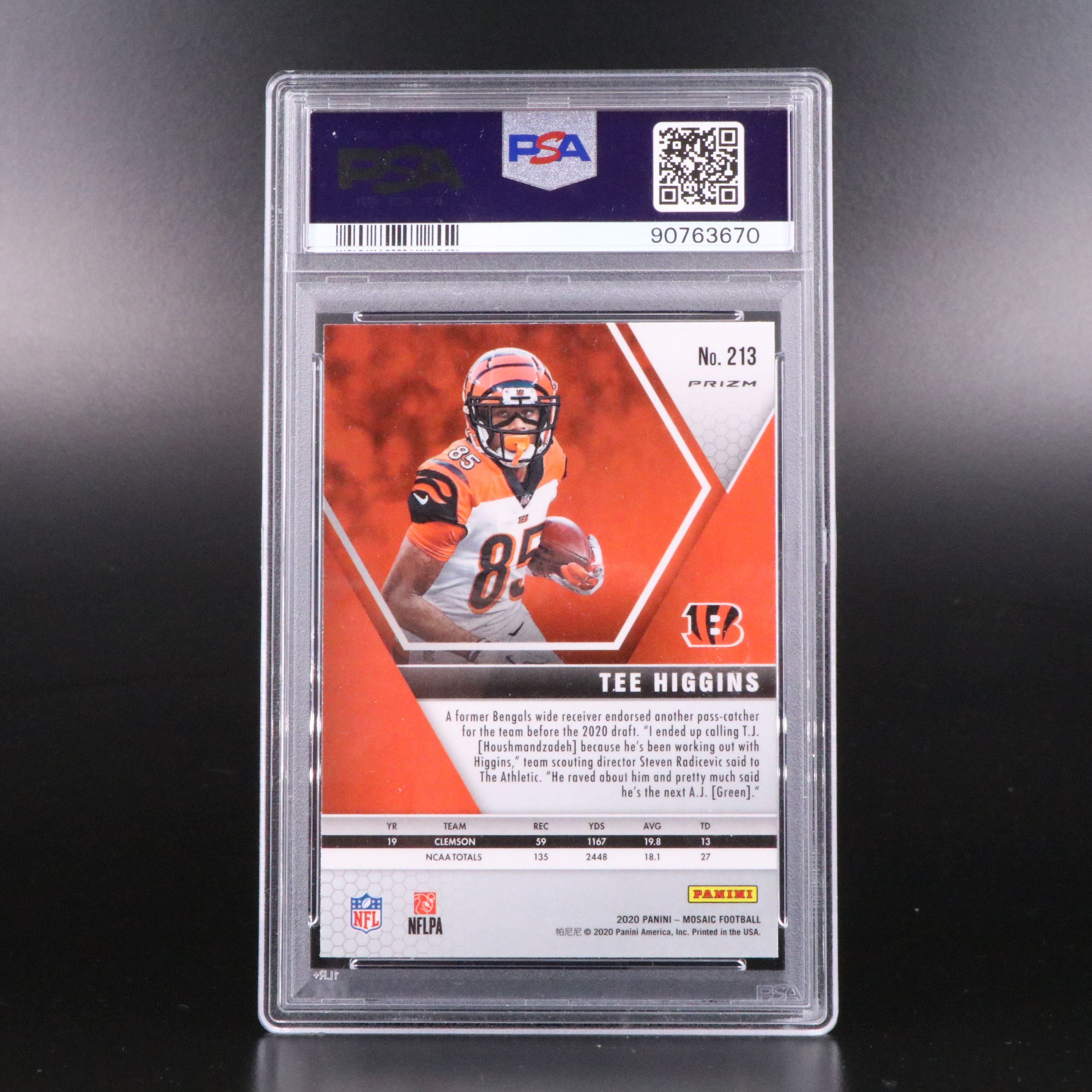 Tee Higgins and Ja'Marr Chase Rookie Cards with Signed, Graded, and Numbered